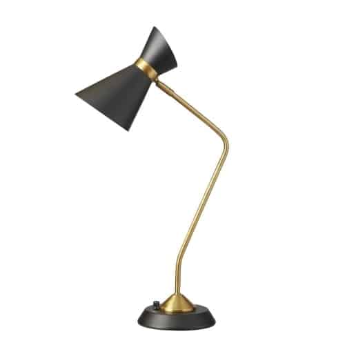 1LT Table Lamp w/ Black Shade, VB
