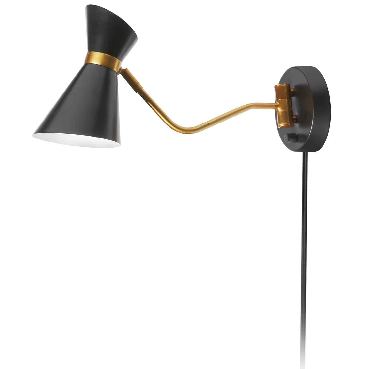 1LT Wall Lamp, Black & Vintage Bronze Finish