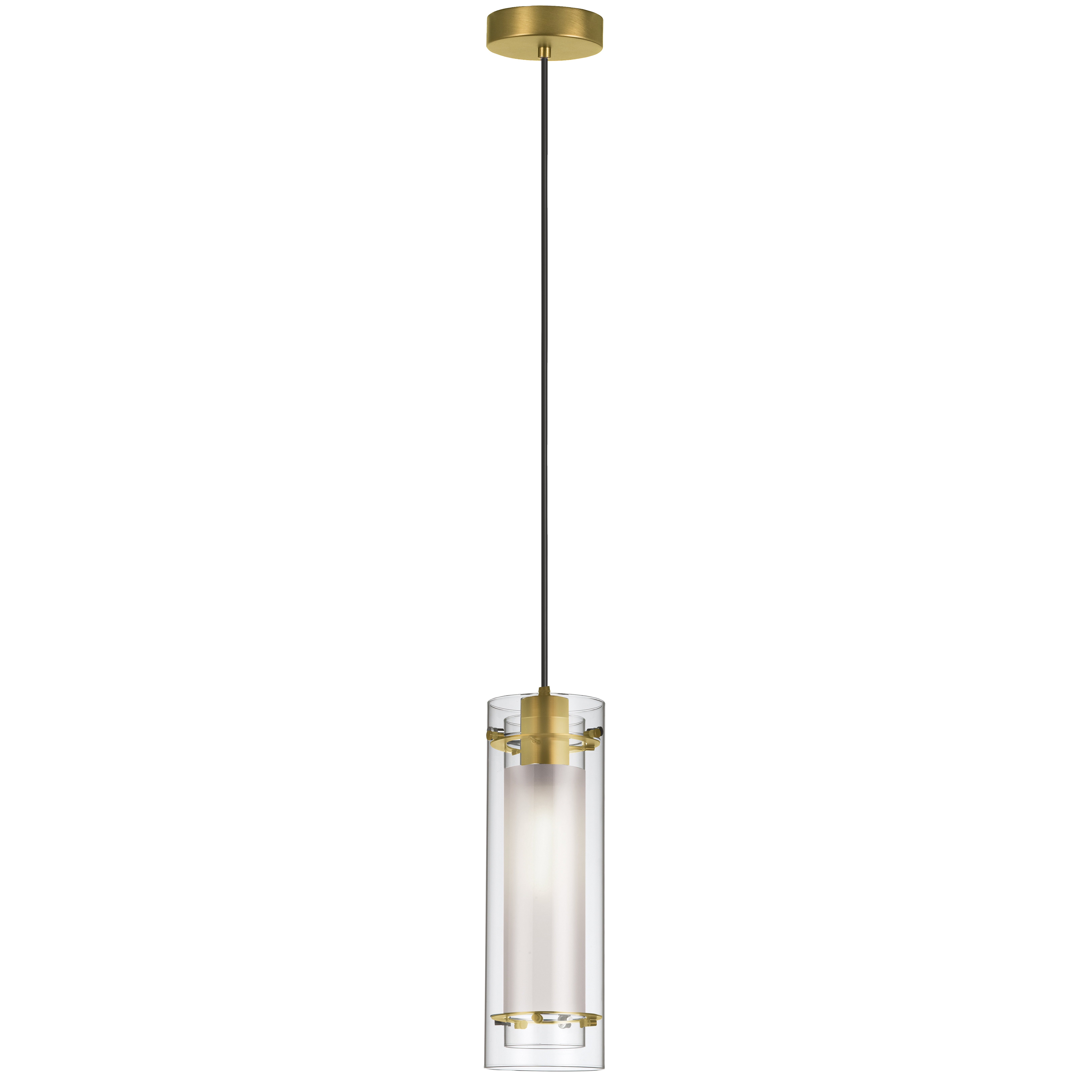 1LT Incandescent Pendant,  AGB with CLR/FR Glass