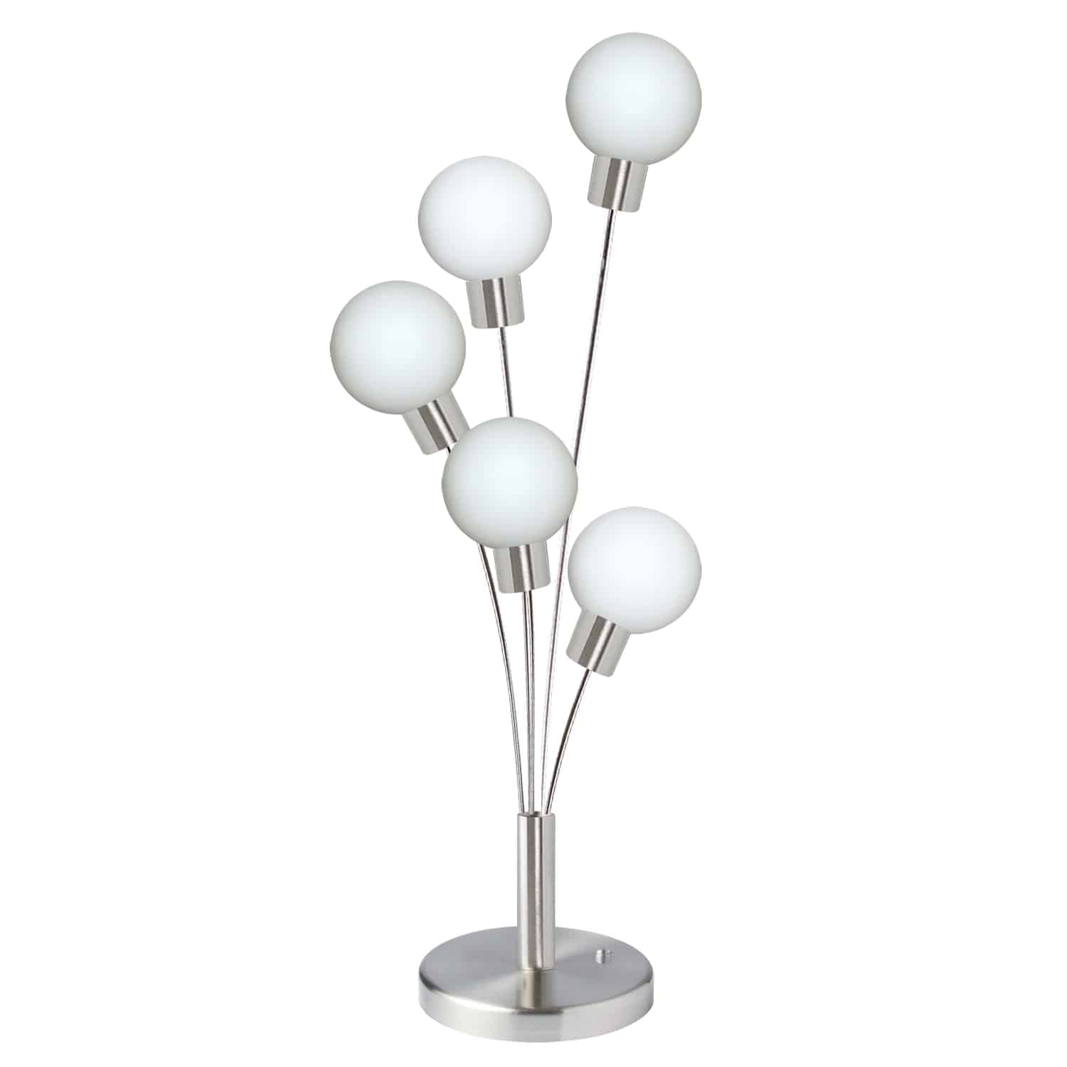 5LT Incandescent Table Lamp, SC w/White Glass