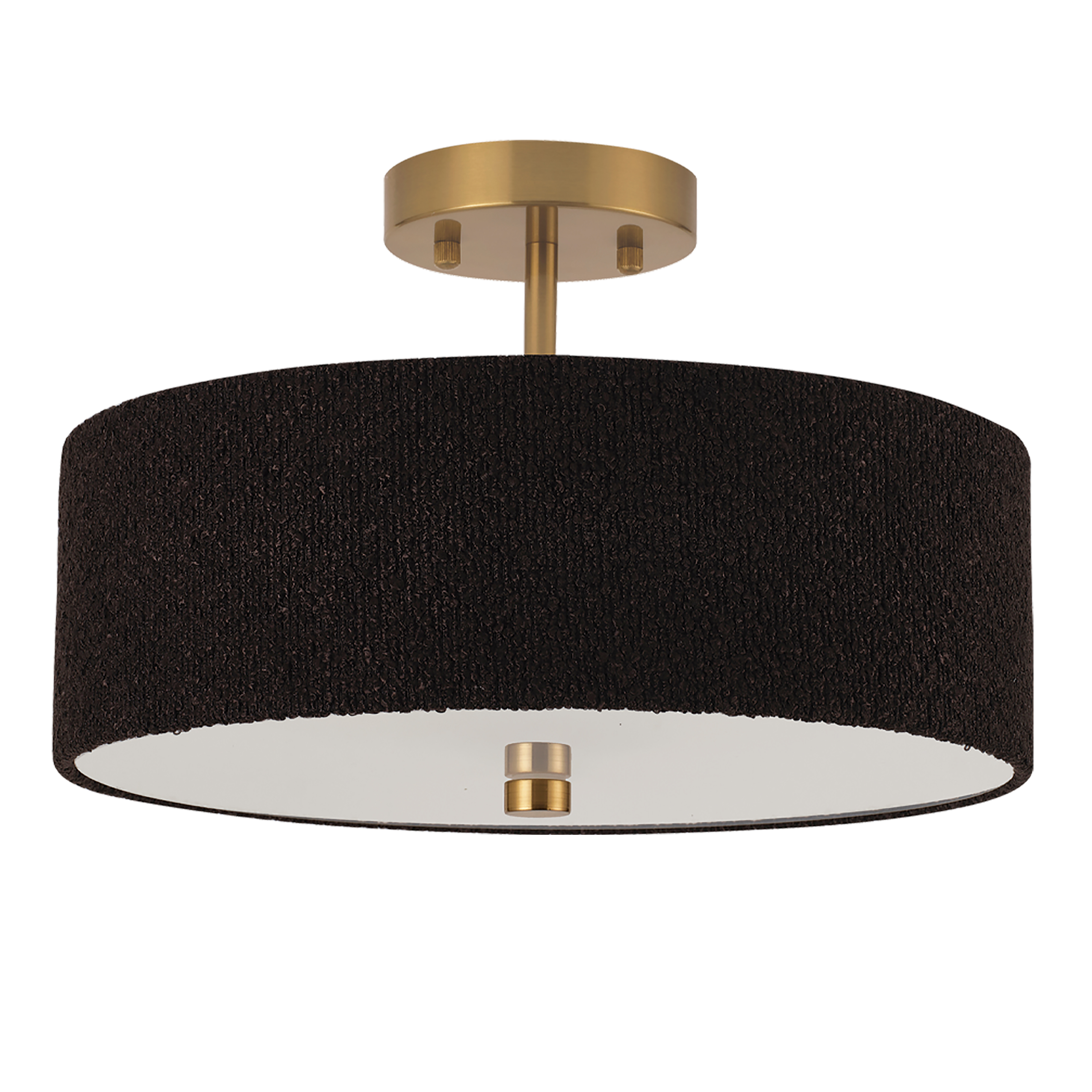 3LT Semi Flush, AGB w/ BK Boucle Shade