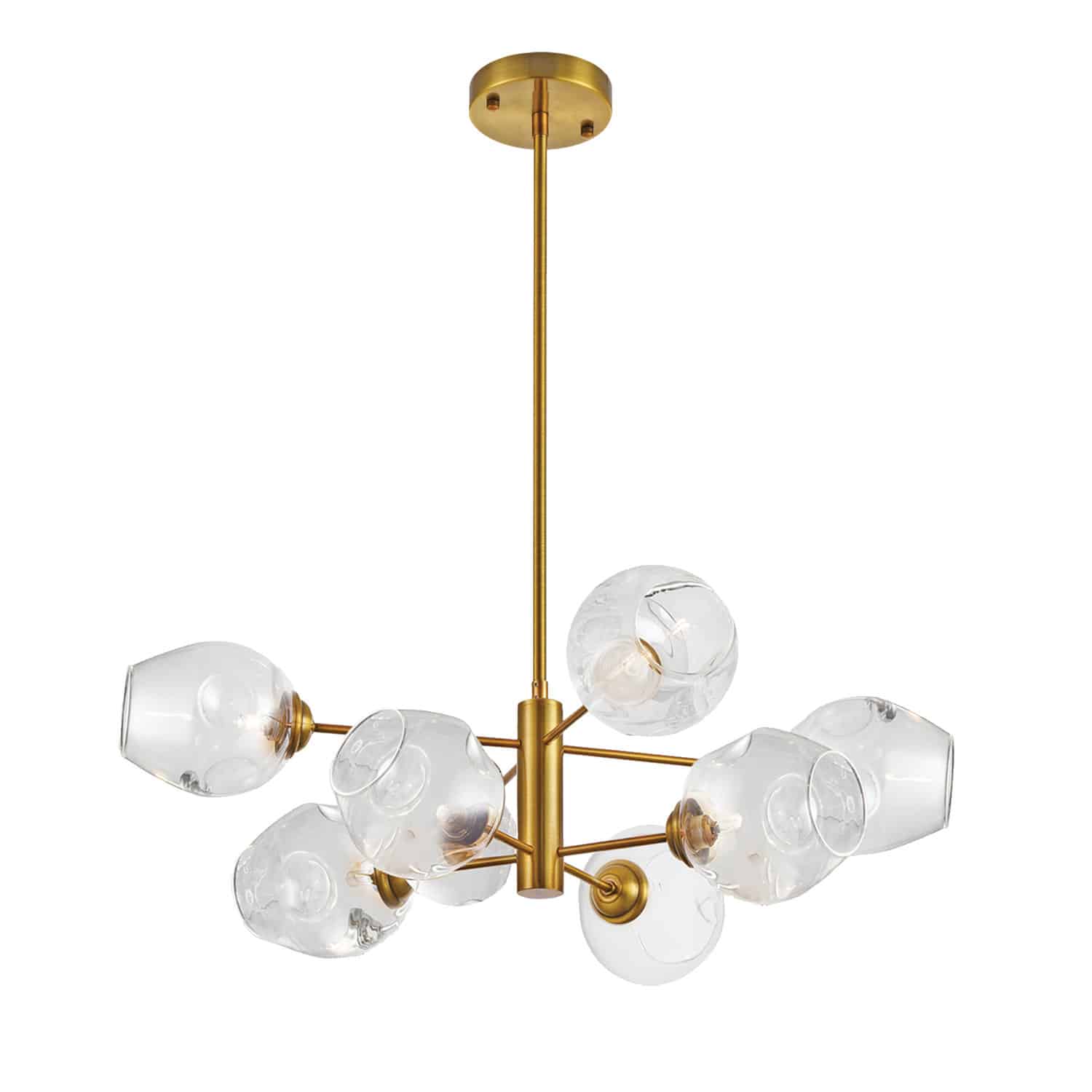 8LT Chandelier, VB with Clear Glass