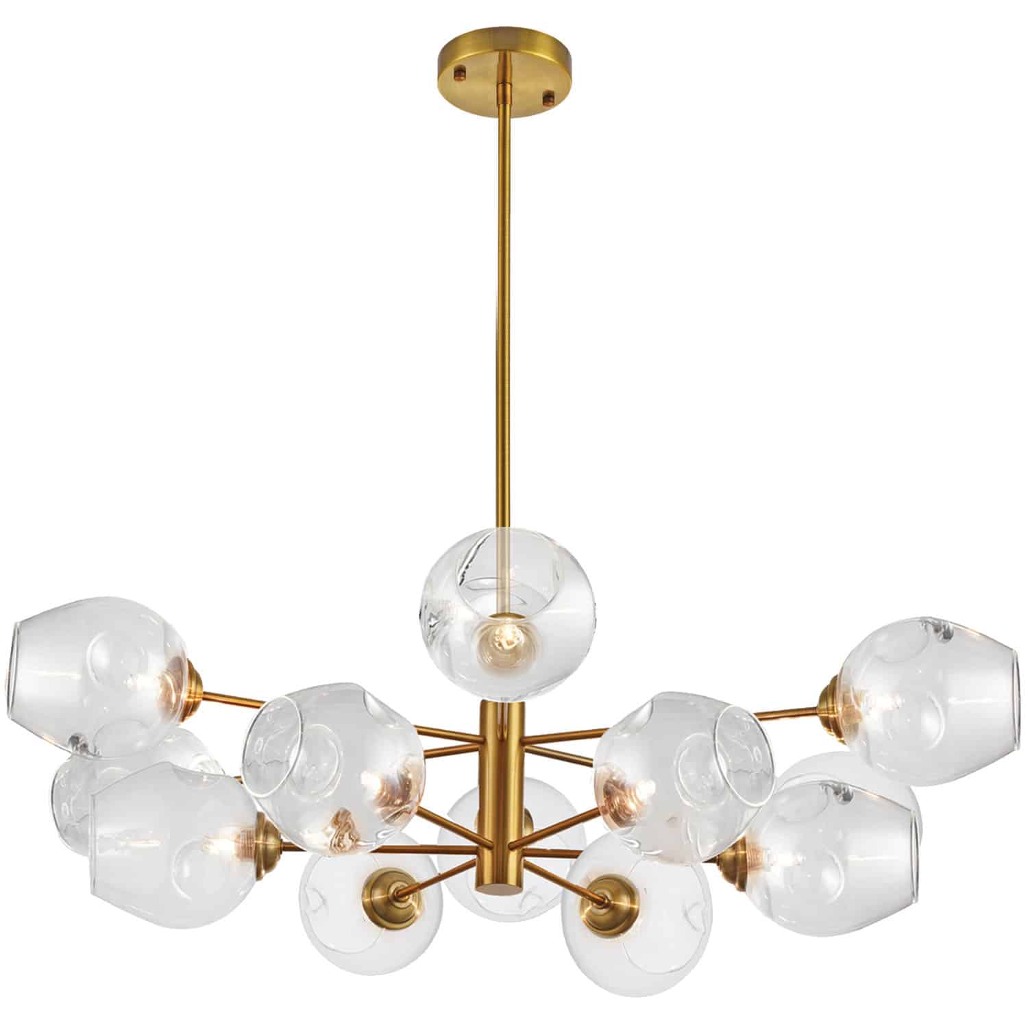 12LT Chandelier, VB with Clear Glass