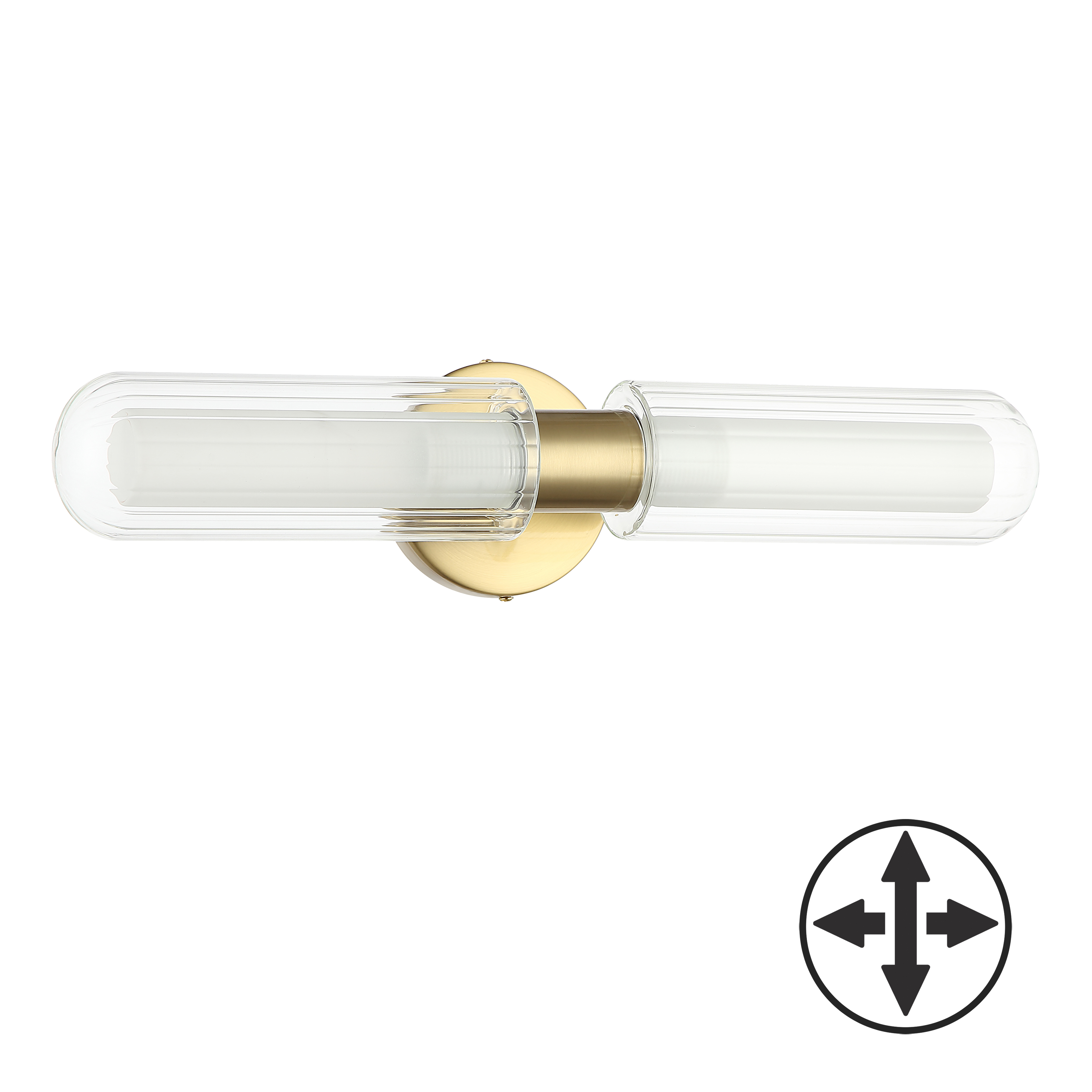 2LT Wall Sconce, AGB w/ CLR Fluted Glass