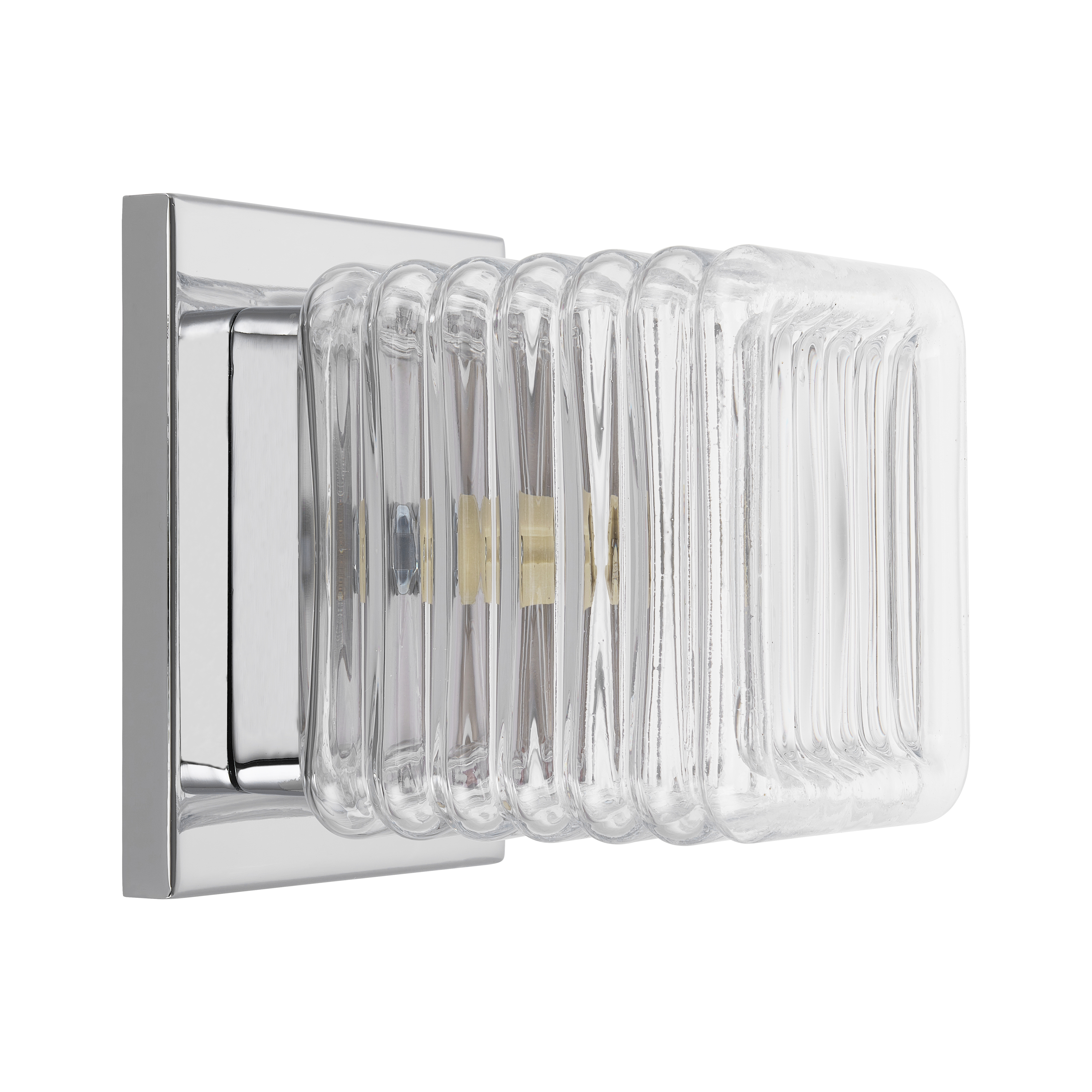 1LT Wall Sconce, PC w/ CLR Ribbed Glass