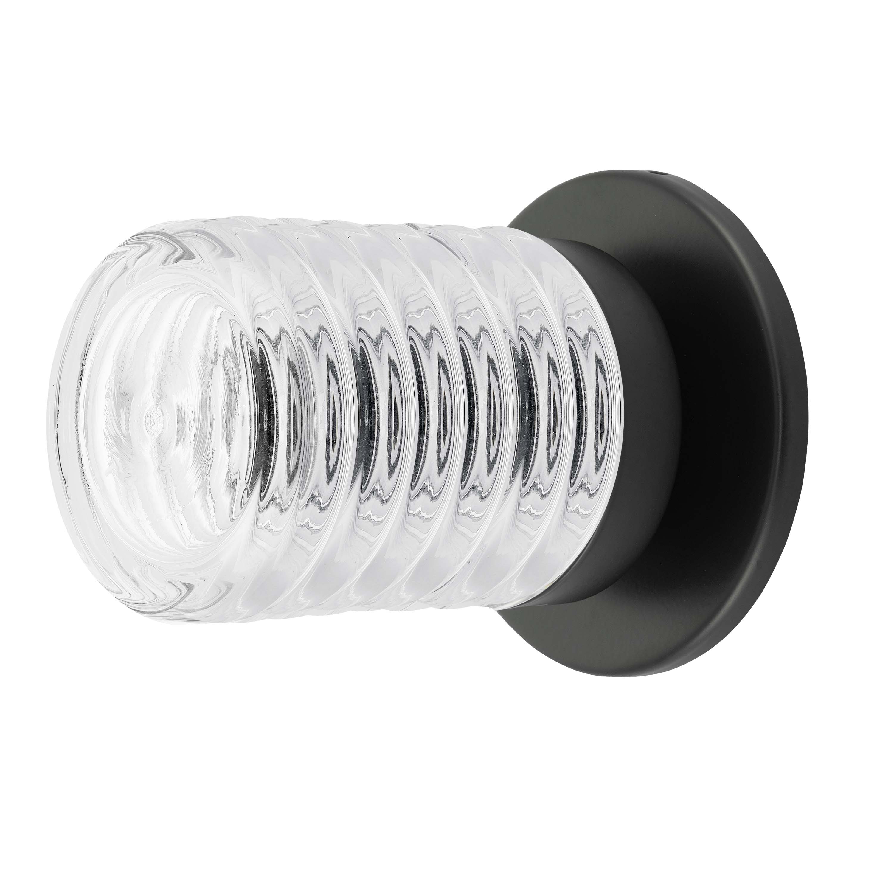 1LT Wall Sconce, MB w/ CLR Ribbed Glass