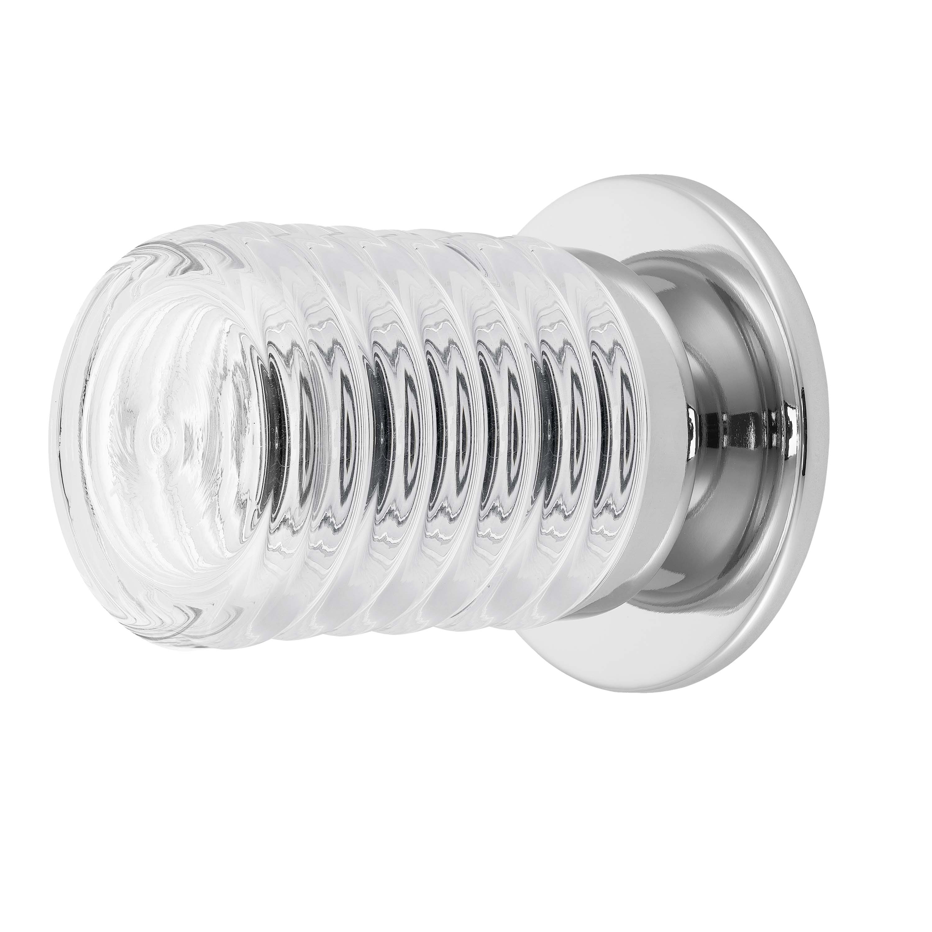 1LT Wall Sconce, PC w/ CLR Ribbed Glass