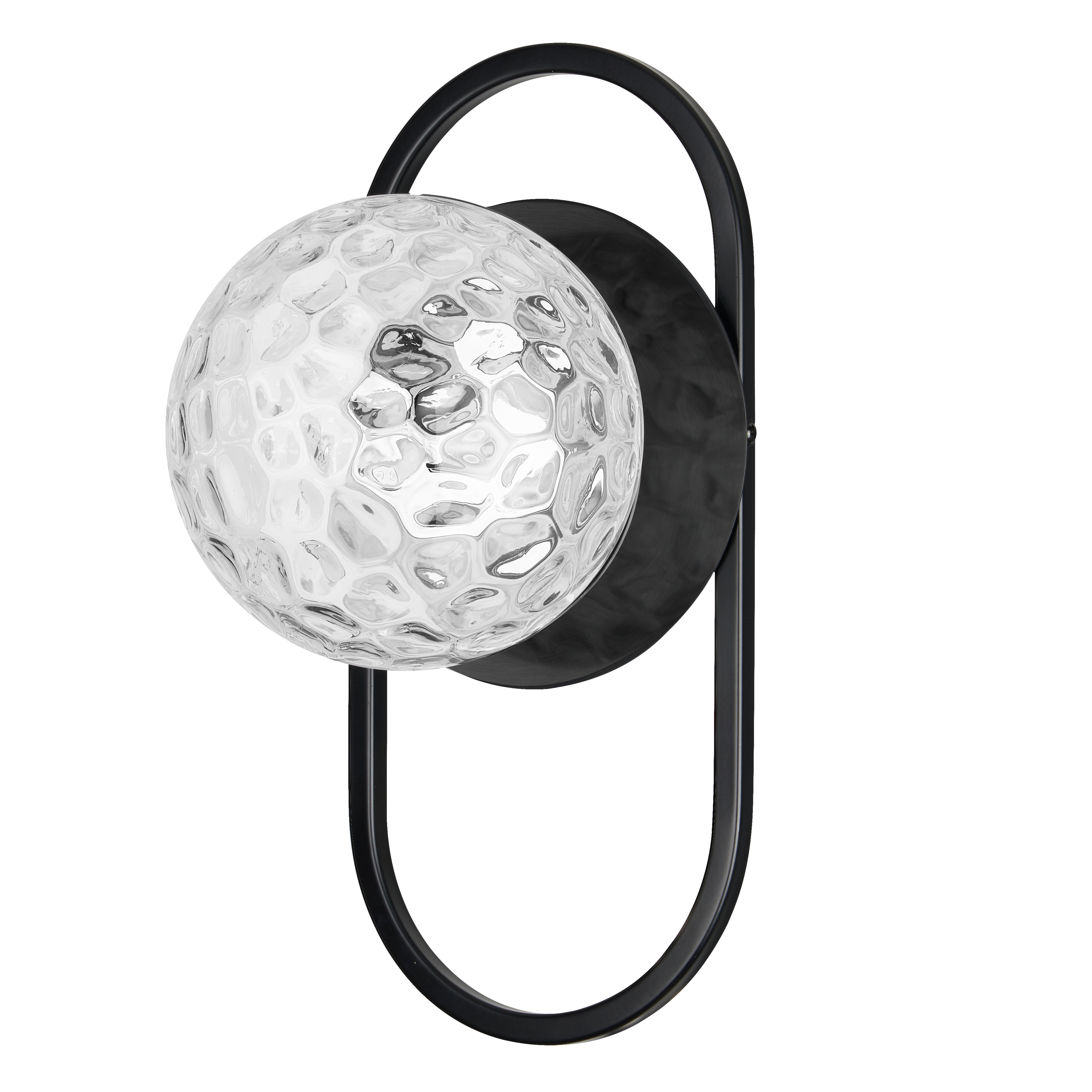 1LT Wall Sconce, MB w/ CLR Hammered Glass