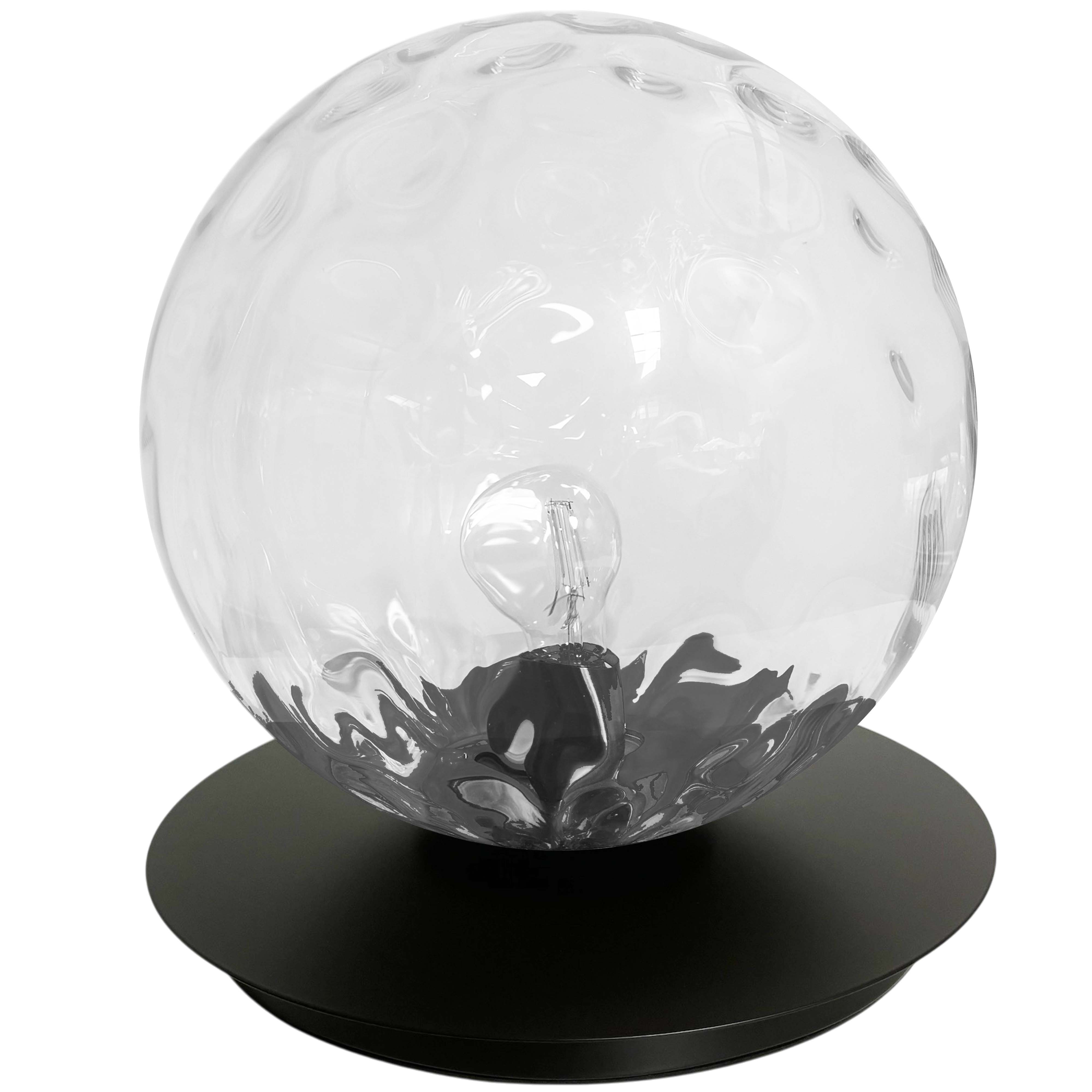 1LT Table Lamp, MB w/ CLR Hammered Glass