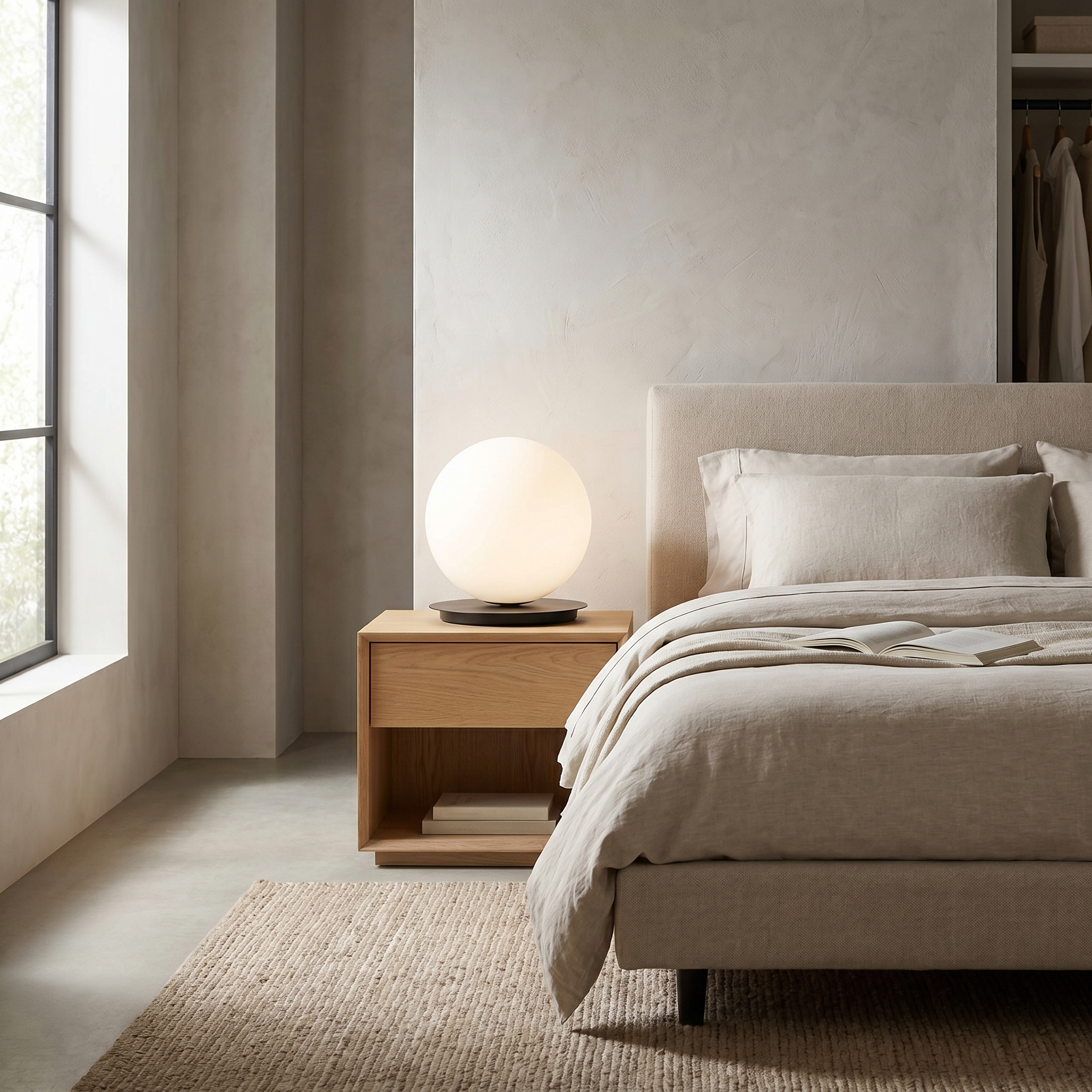 1LT Table Lamp, MB w/ WH Opal Glass