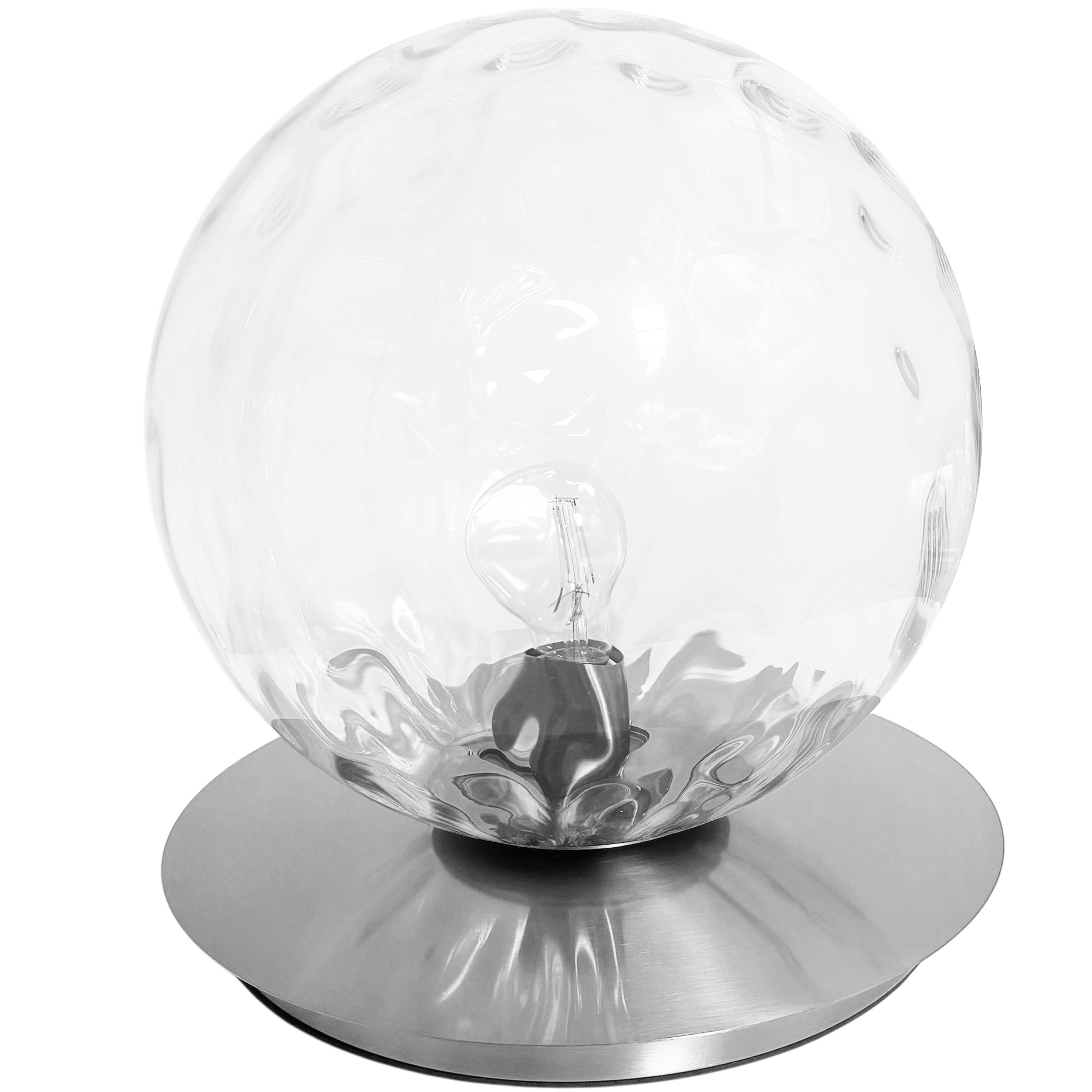 1LT Table Lamp, PC w/ CLR Hammered Glass