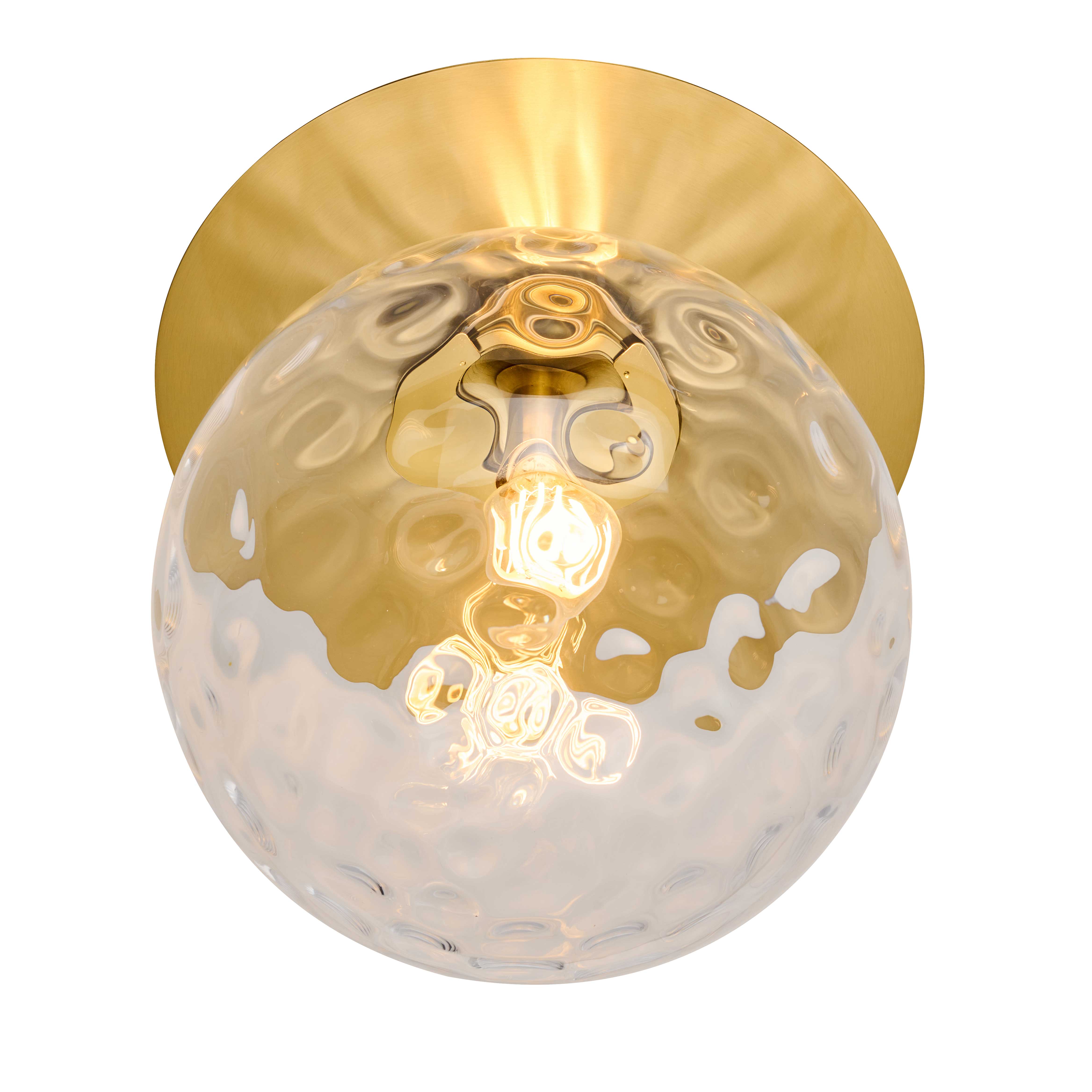 1LT Wall Sconce, AGB w/ CLR Hammered Glass