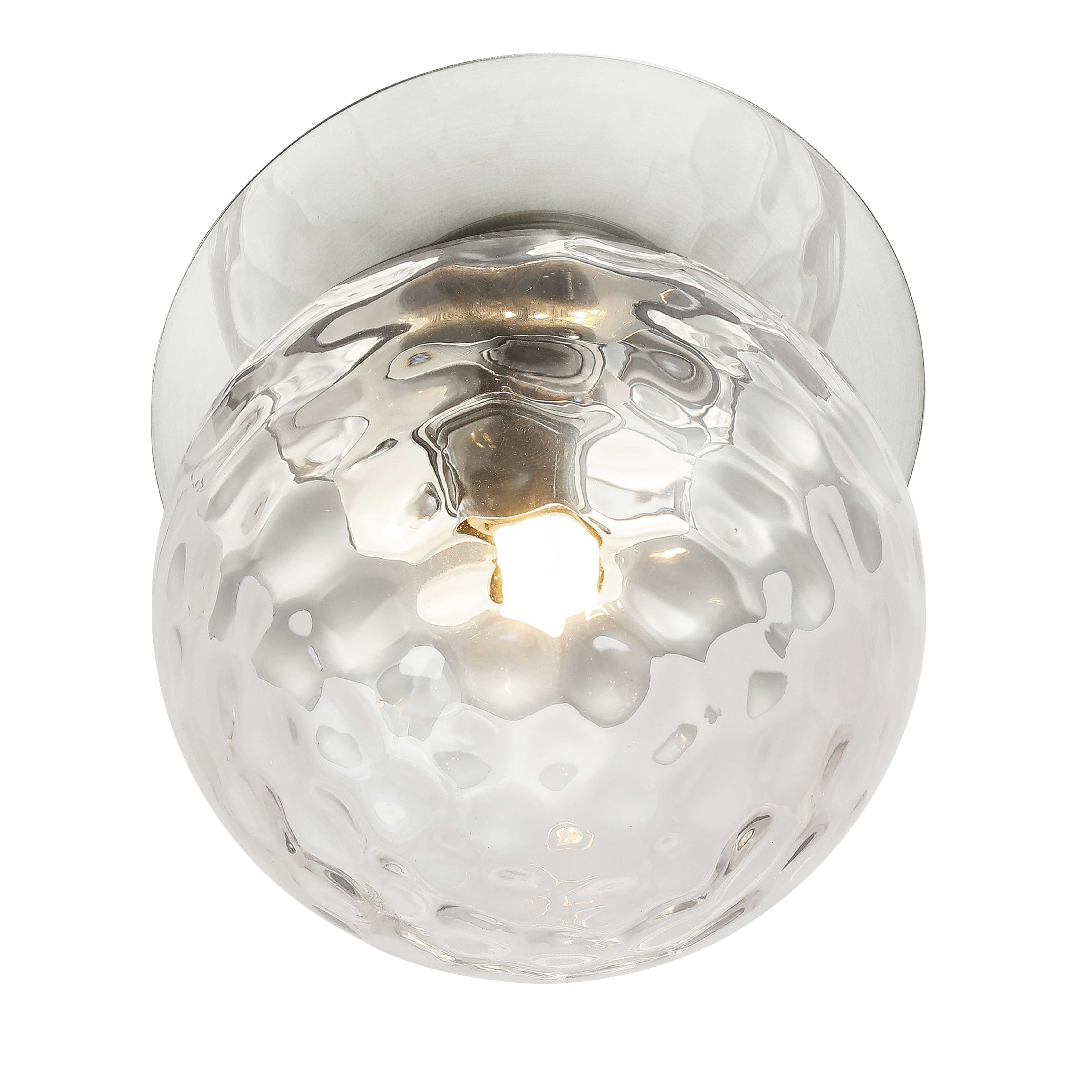 1LT Wall Sconce, PC w/ CLR Hammered Glass