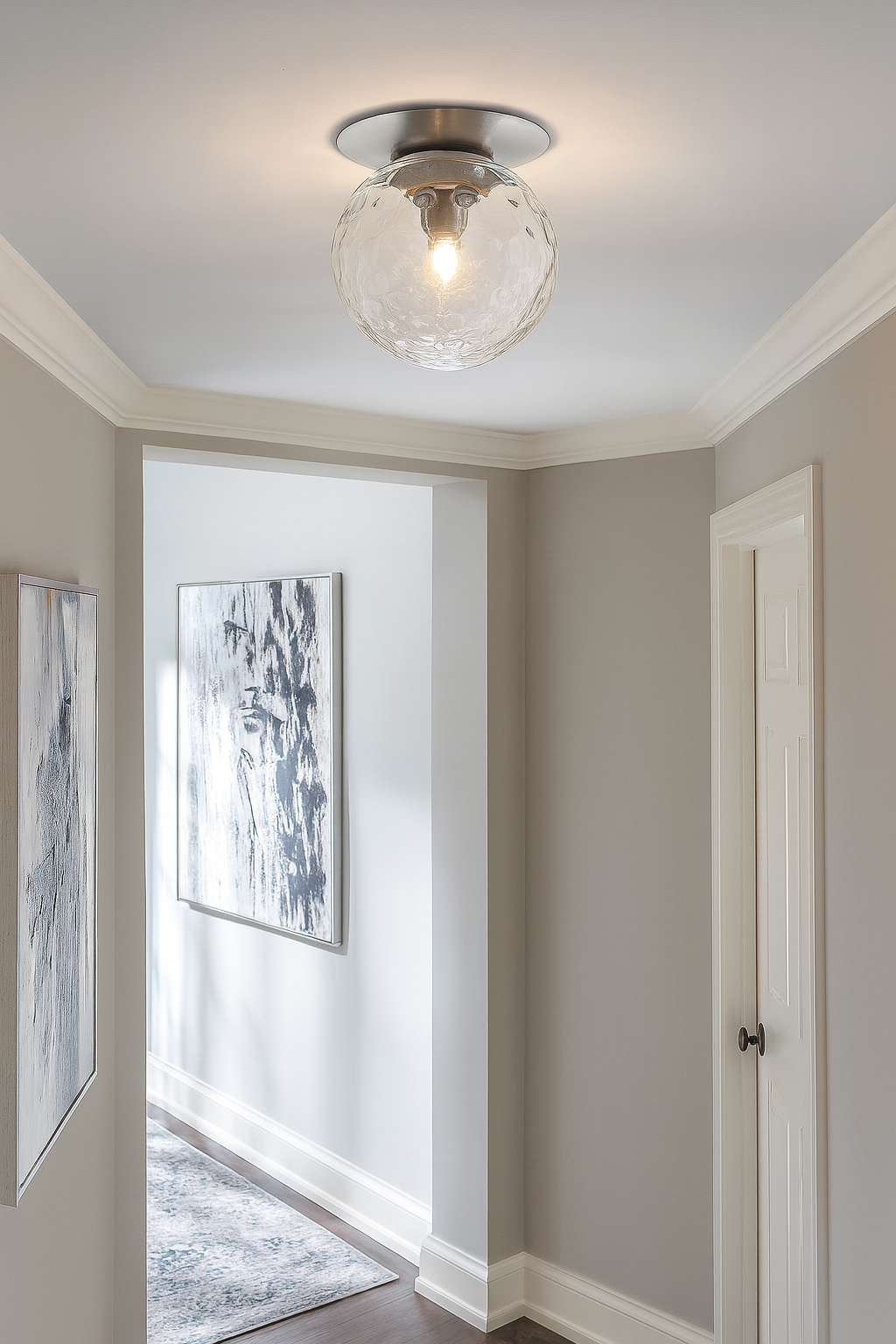 1LT Wall Sconce, PC w/ CLR Hammered Glass