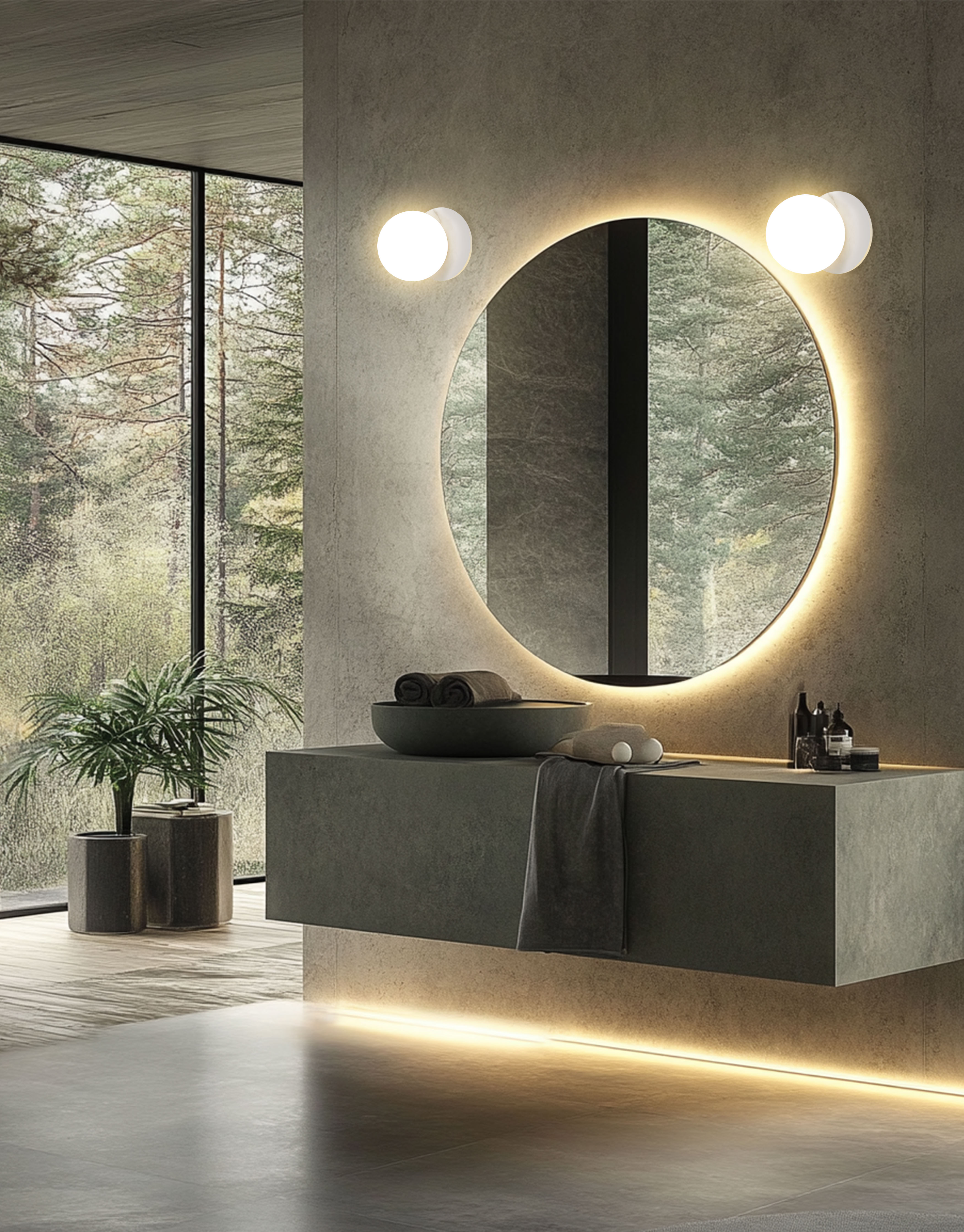 1LT Wall Sconce, MW w/ Faux ALB & Opal Glass