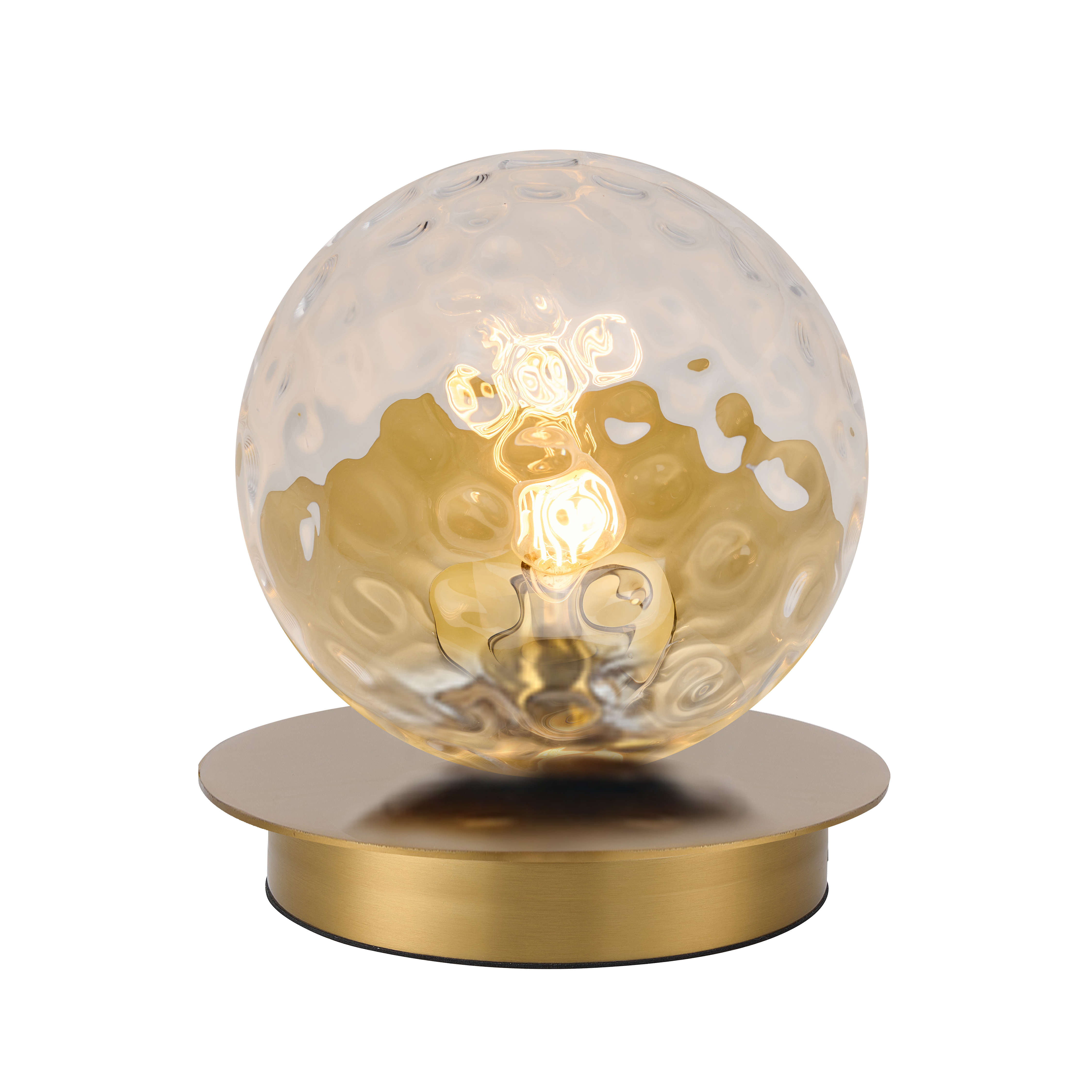 1LT Table Lamp, AGB w/ CLR Hammered Glass