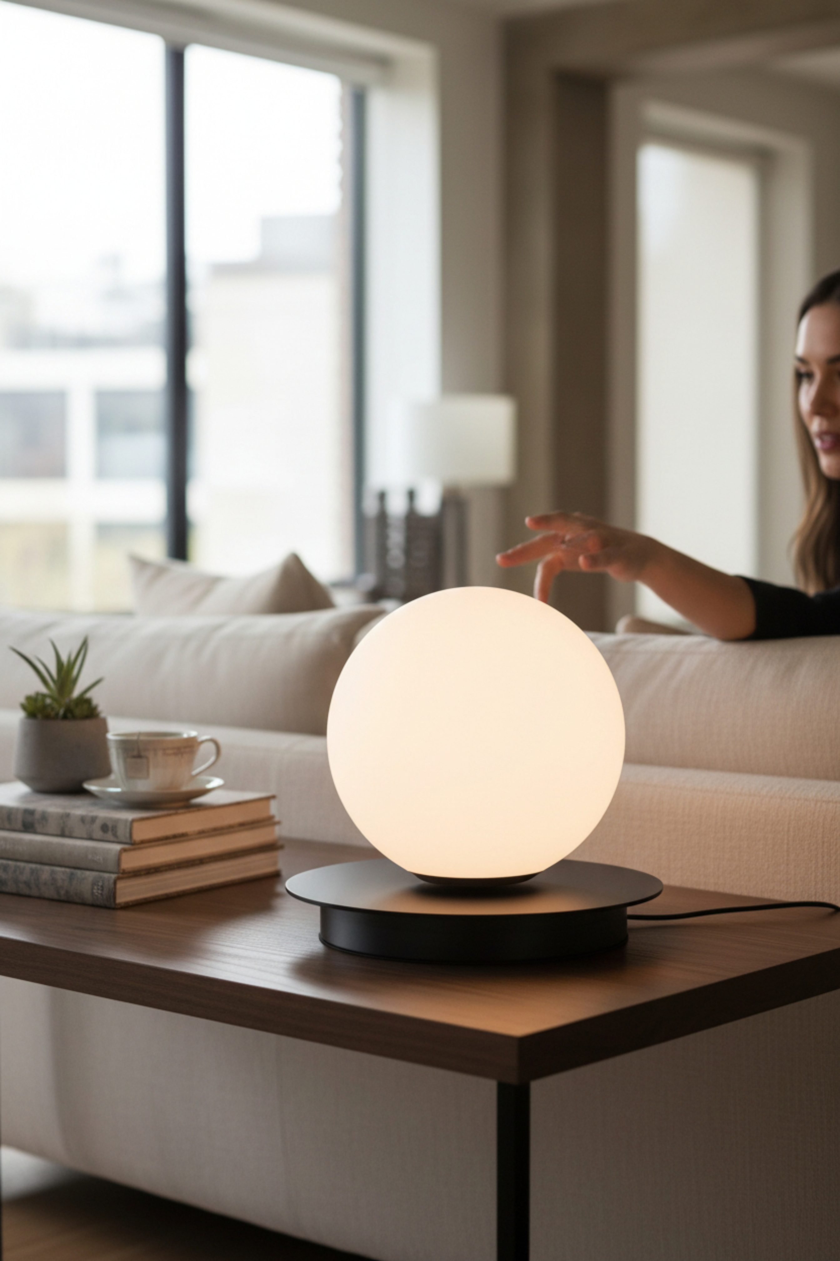 1LT Table Lamp, MB w/ WH Opal Glass