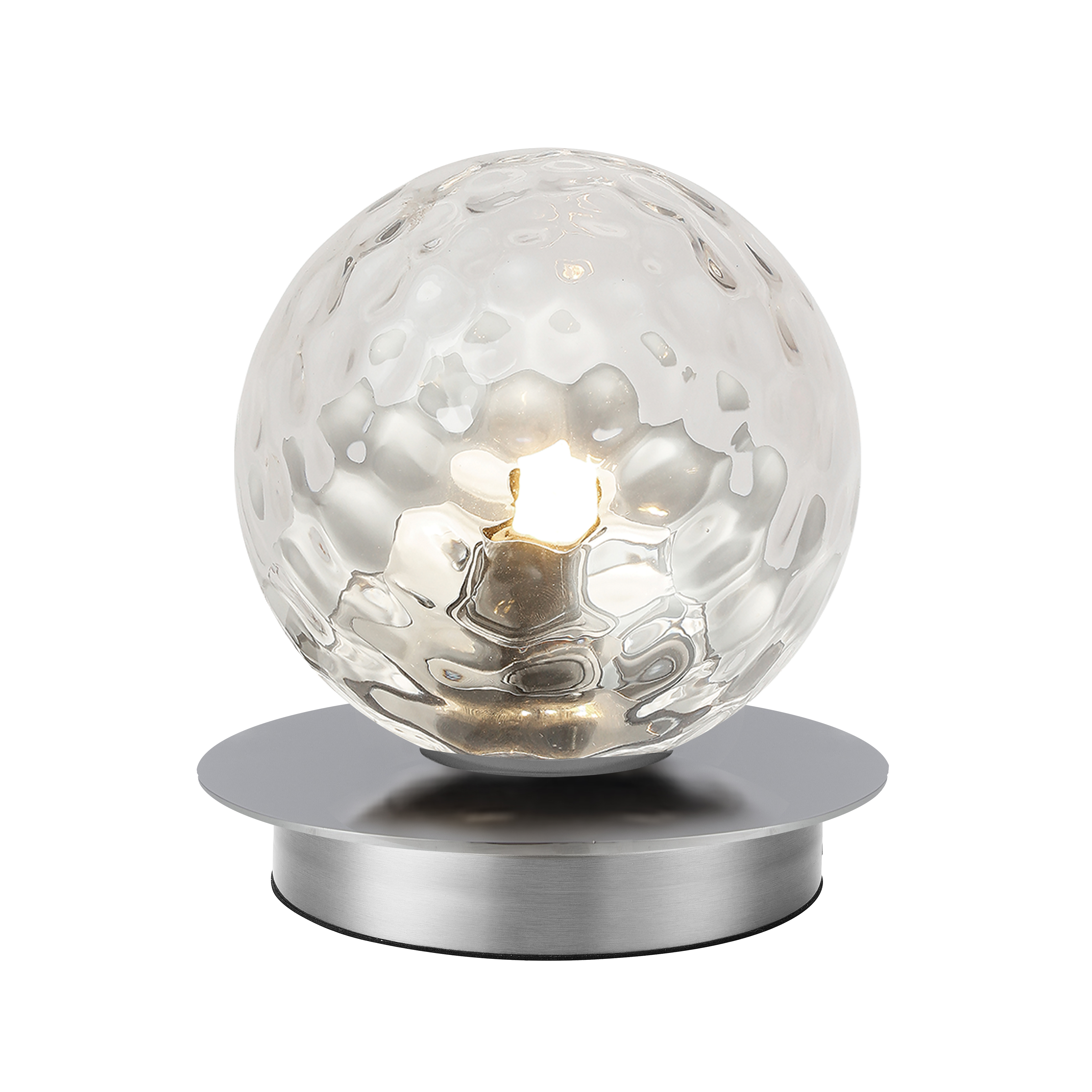 1LT Table Lamp, PC w/ CLR Hammered Glass
