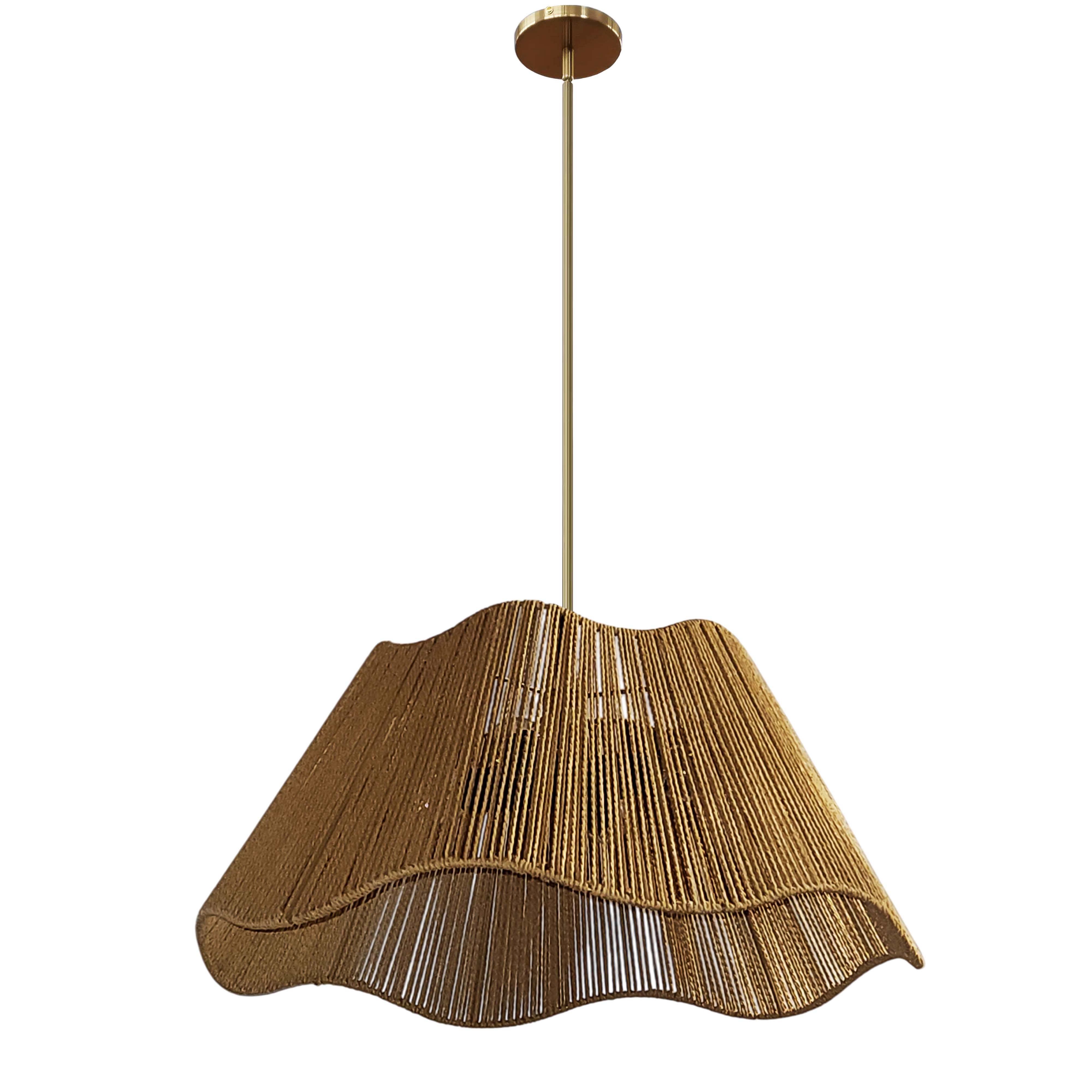 3LT Chandelier, AGB w/ Rope Shade