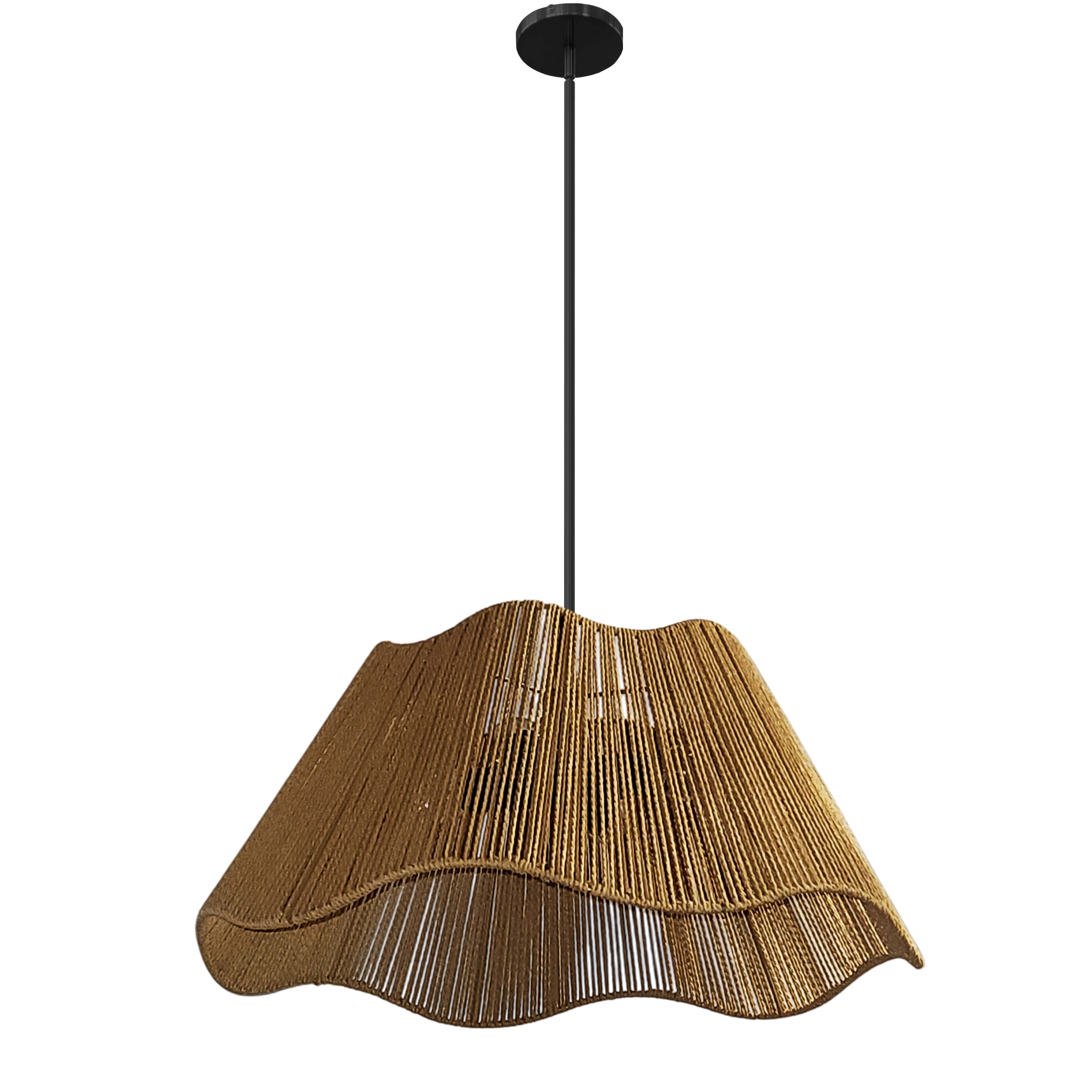 3LT Chandelier, MB w/ Rope Shade