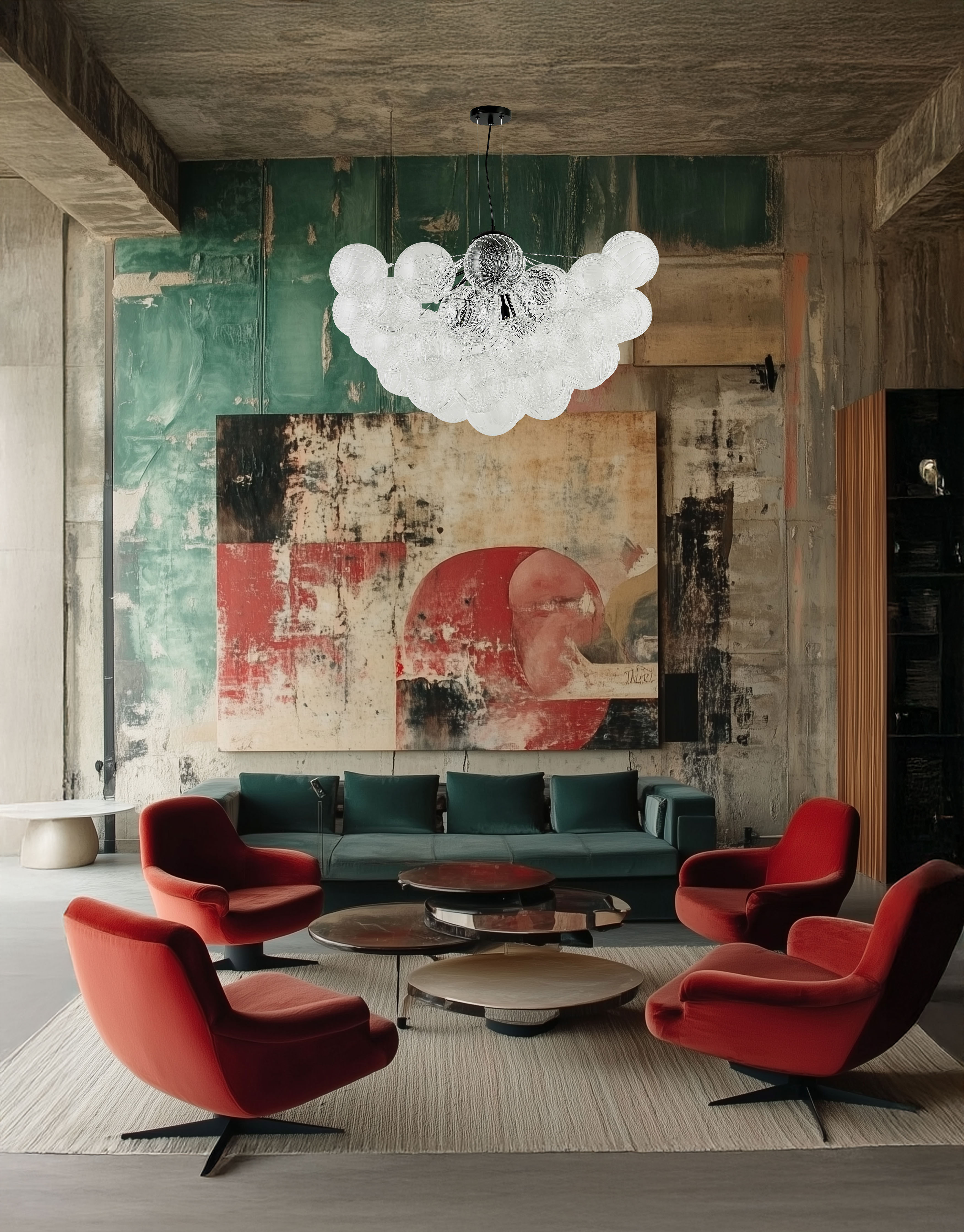 12LT Chandelier, MB w/ CLR Spiral Glass