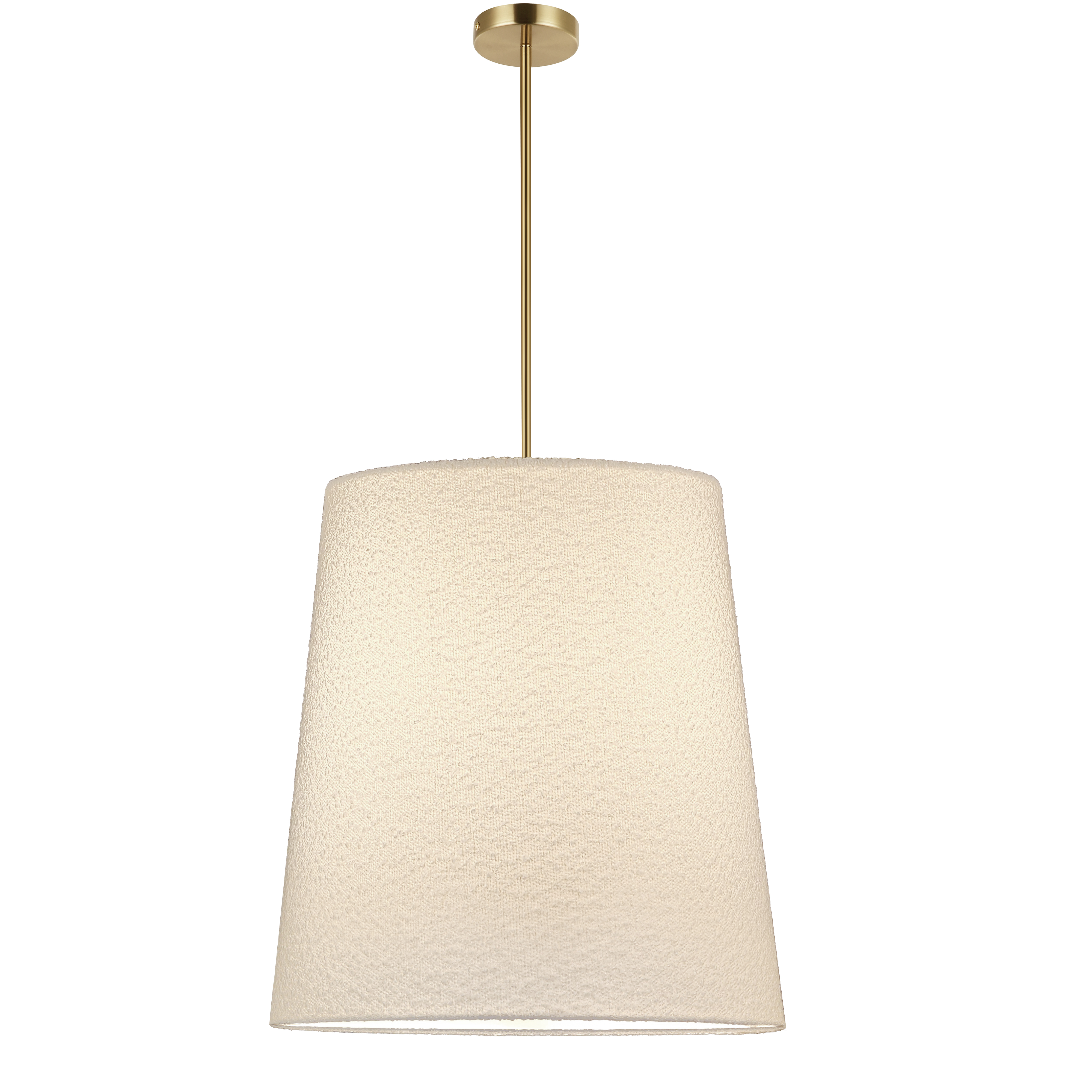 1LT Incandescent Pendant, AGB w/ WH Boucle Shade
