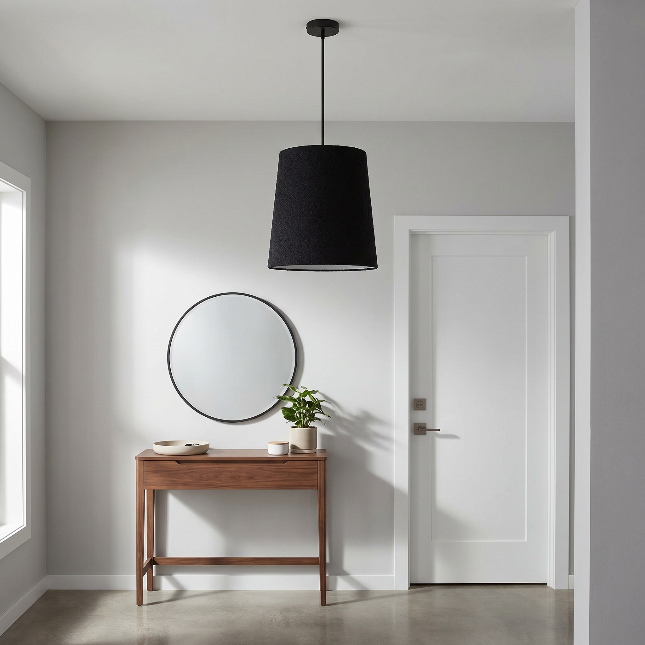 1LT Pendant, MB w/ BK Boucle Shade