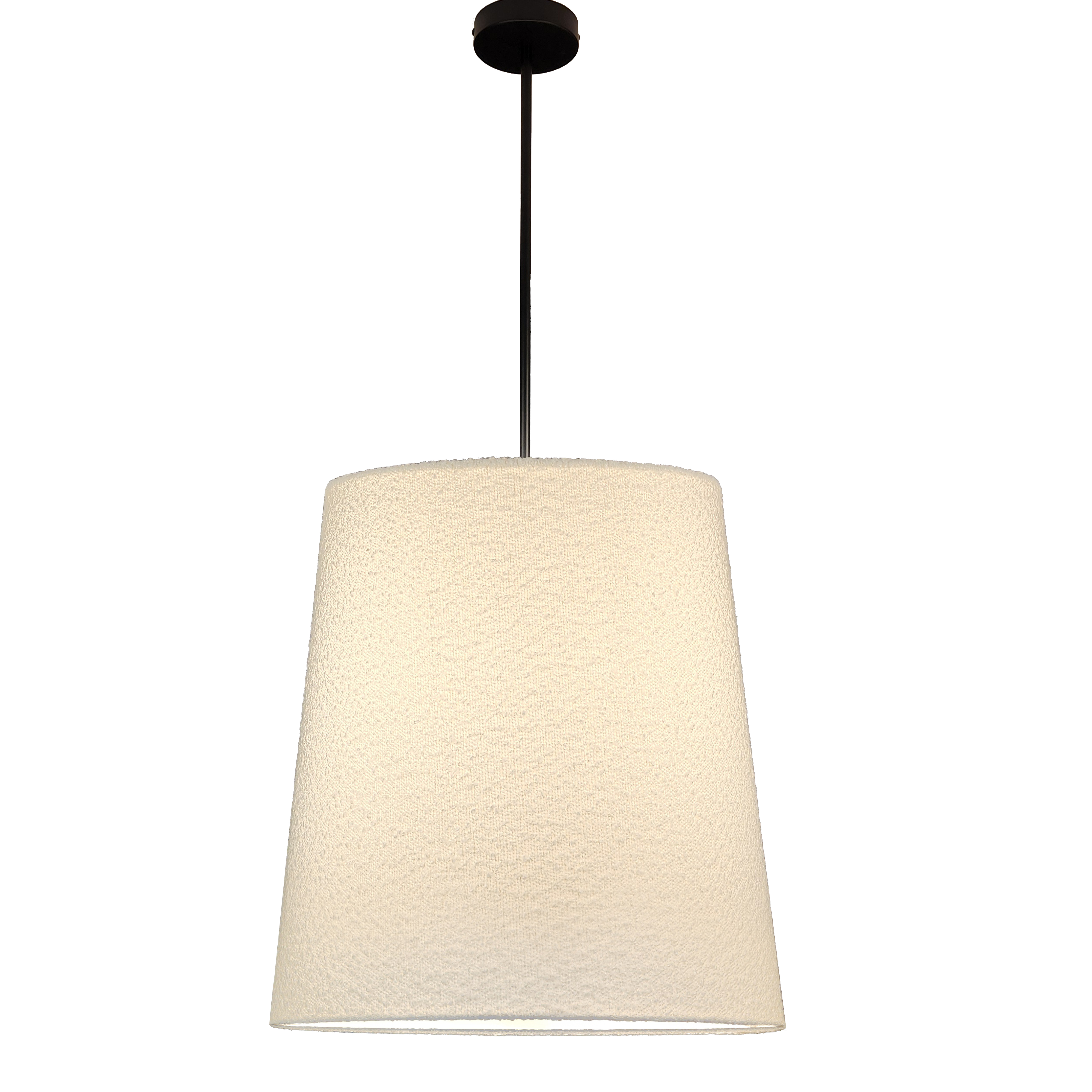 1LT Incandescent Pendant, MB w/ WH Boucle Shade
