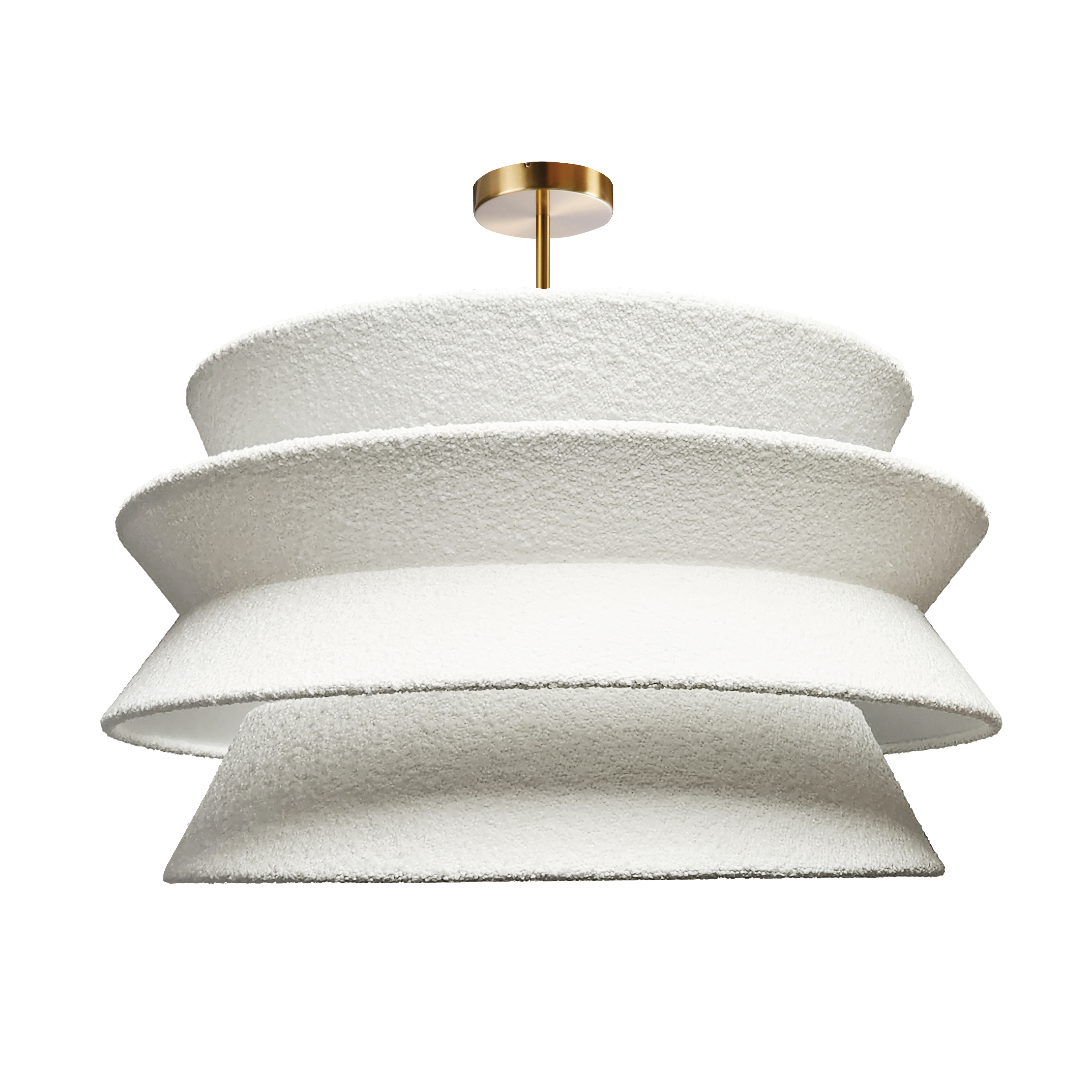 1LT Pendant, AGB w/ WH Boucle Shade