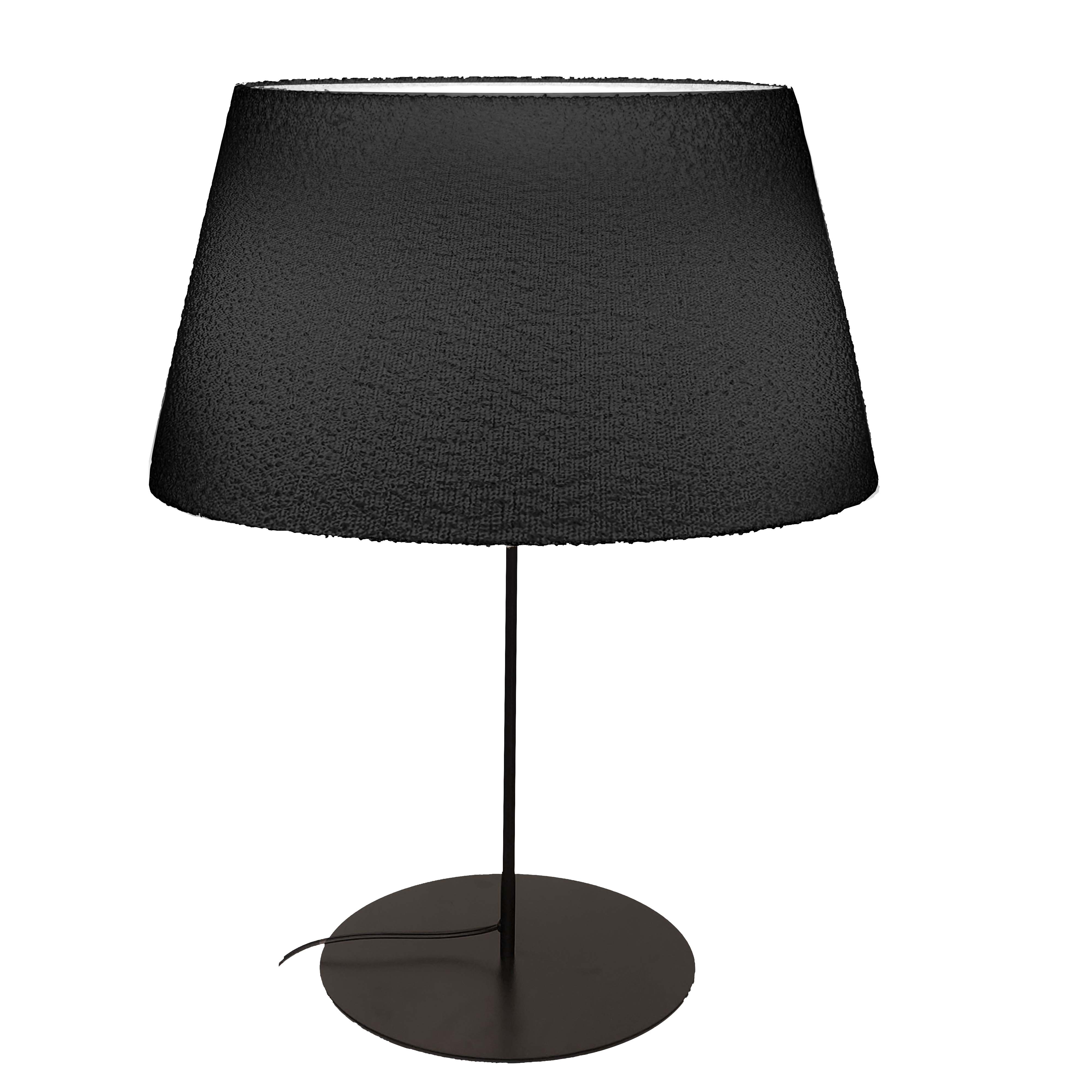 1LT Table Lamp, MB w/ BK Boucle Shade