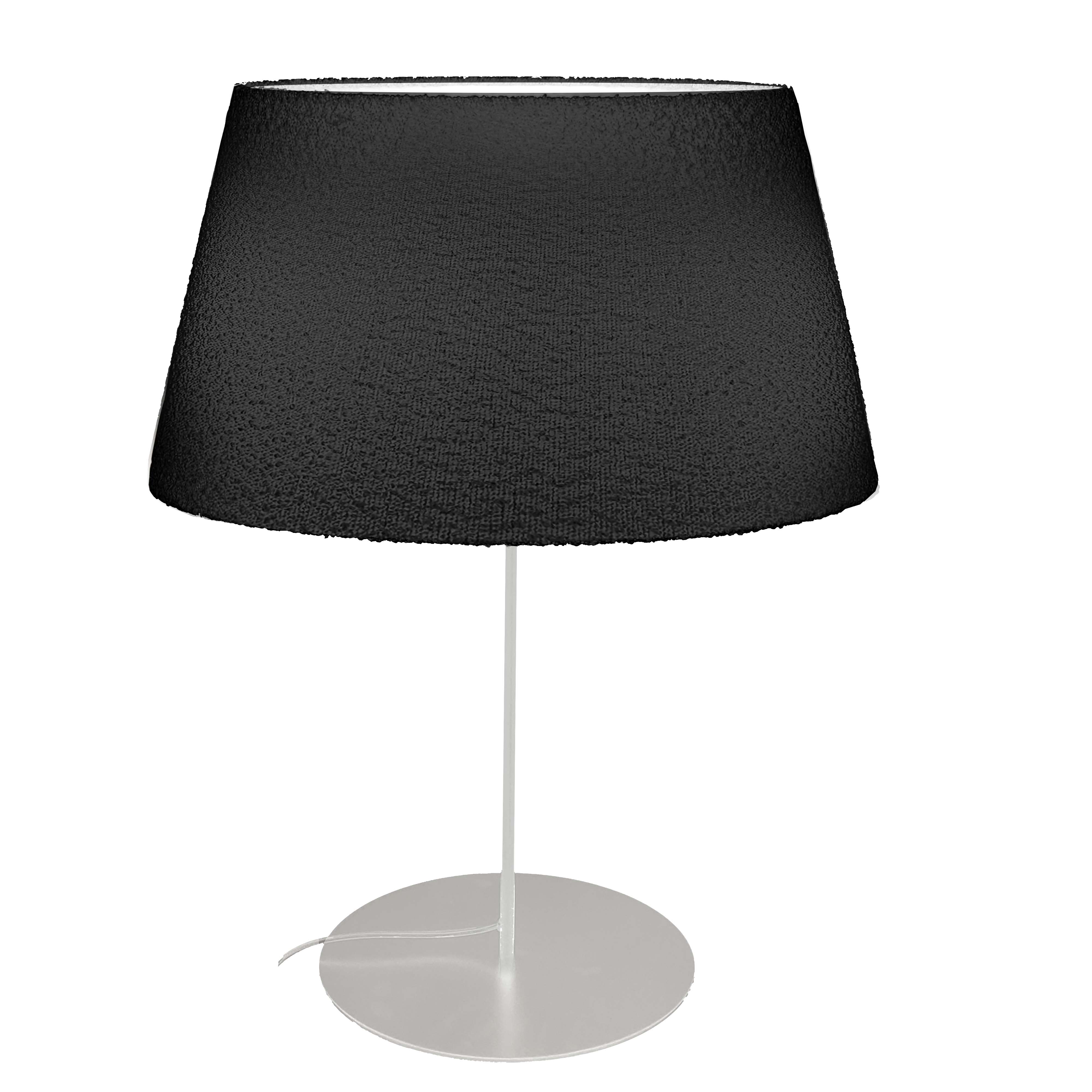 1LT Table Lamp, MW w/ BK Boucle Shade