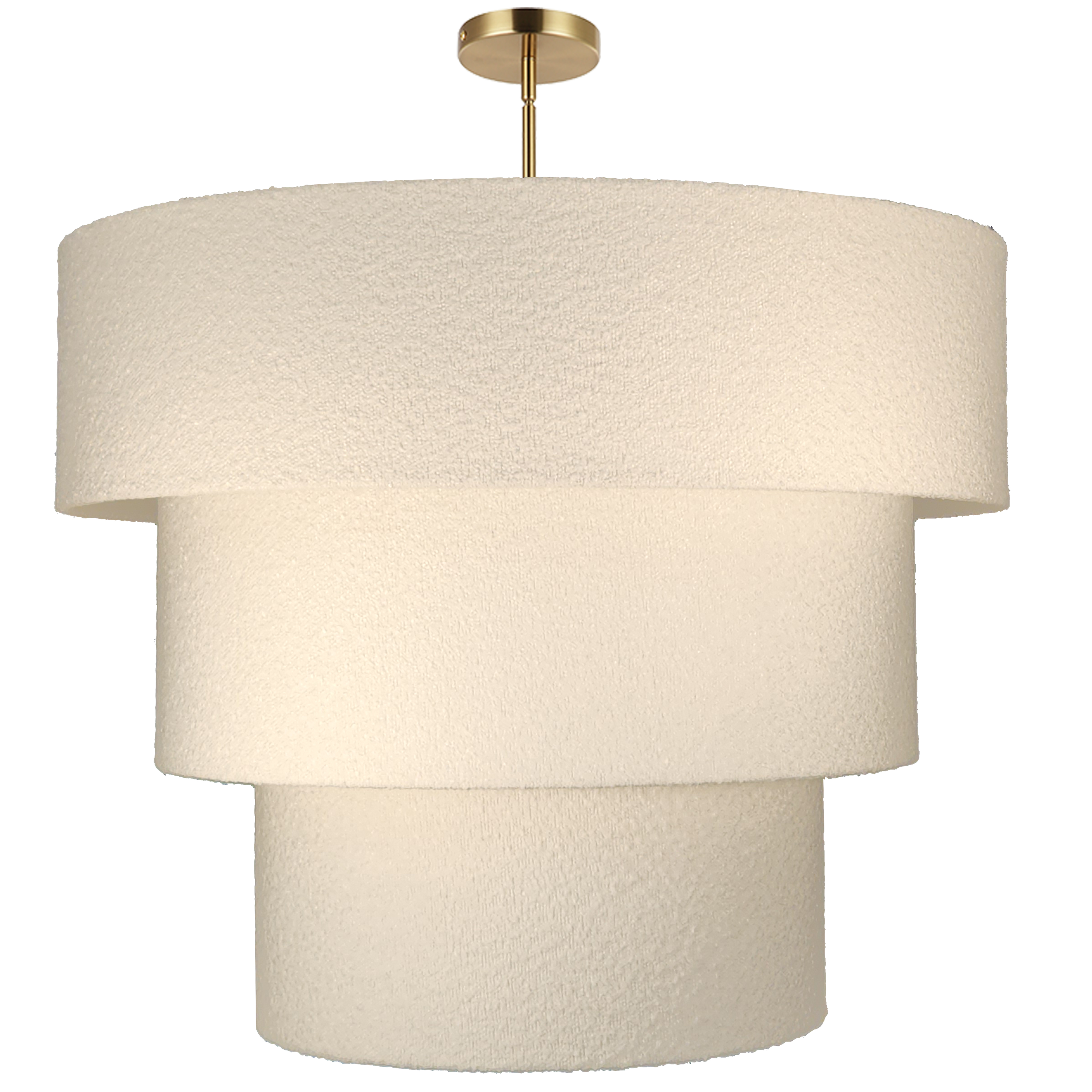 9LT Incandescent Pendant, AGB w/ WH Boucle Shades