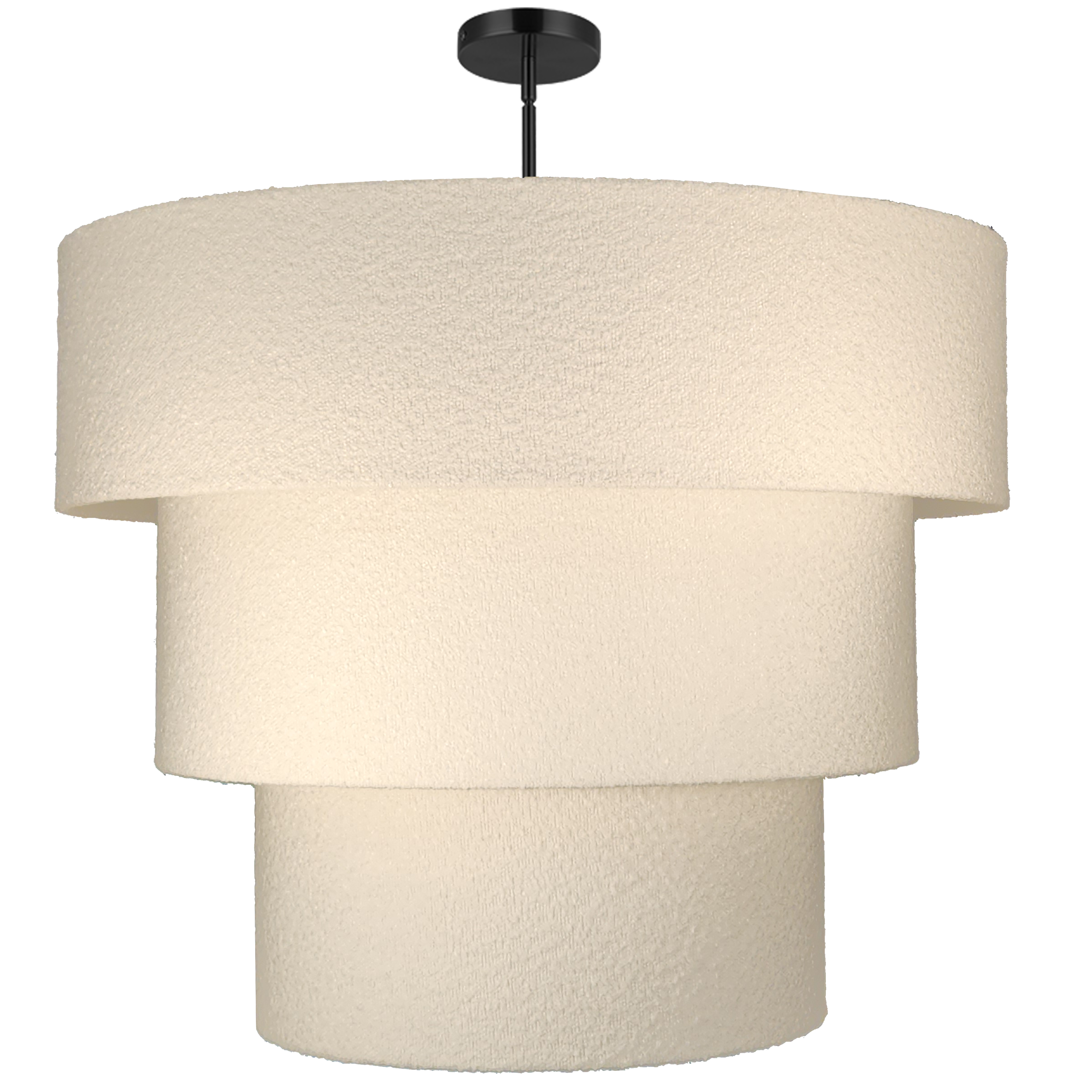 9LT Incandescent Pendant, MB w/ WH Boucle Shades