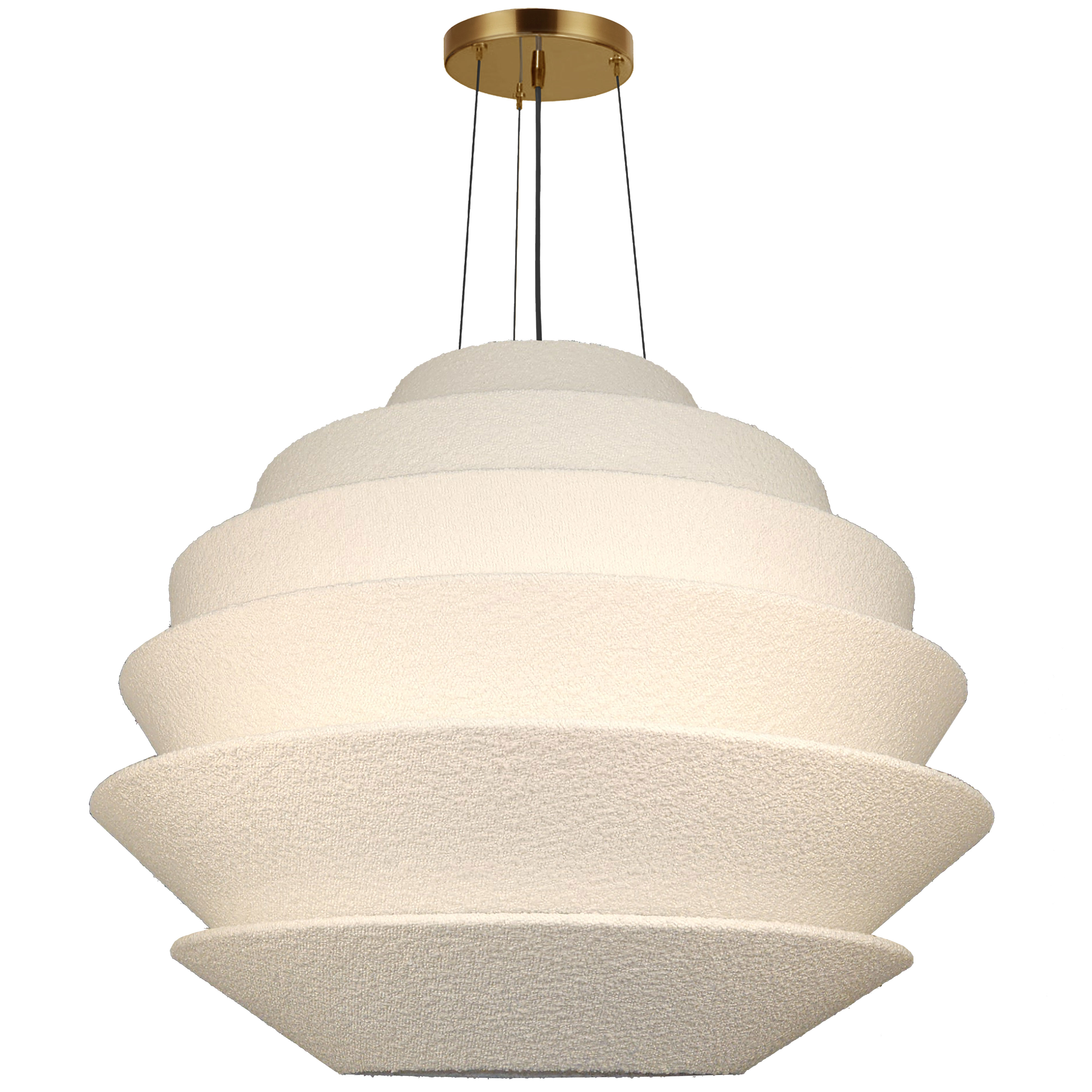 9LT Incandescent Pendant, AGB w/ WH Boucle Shades