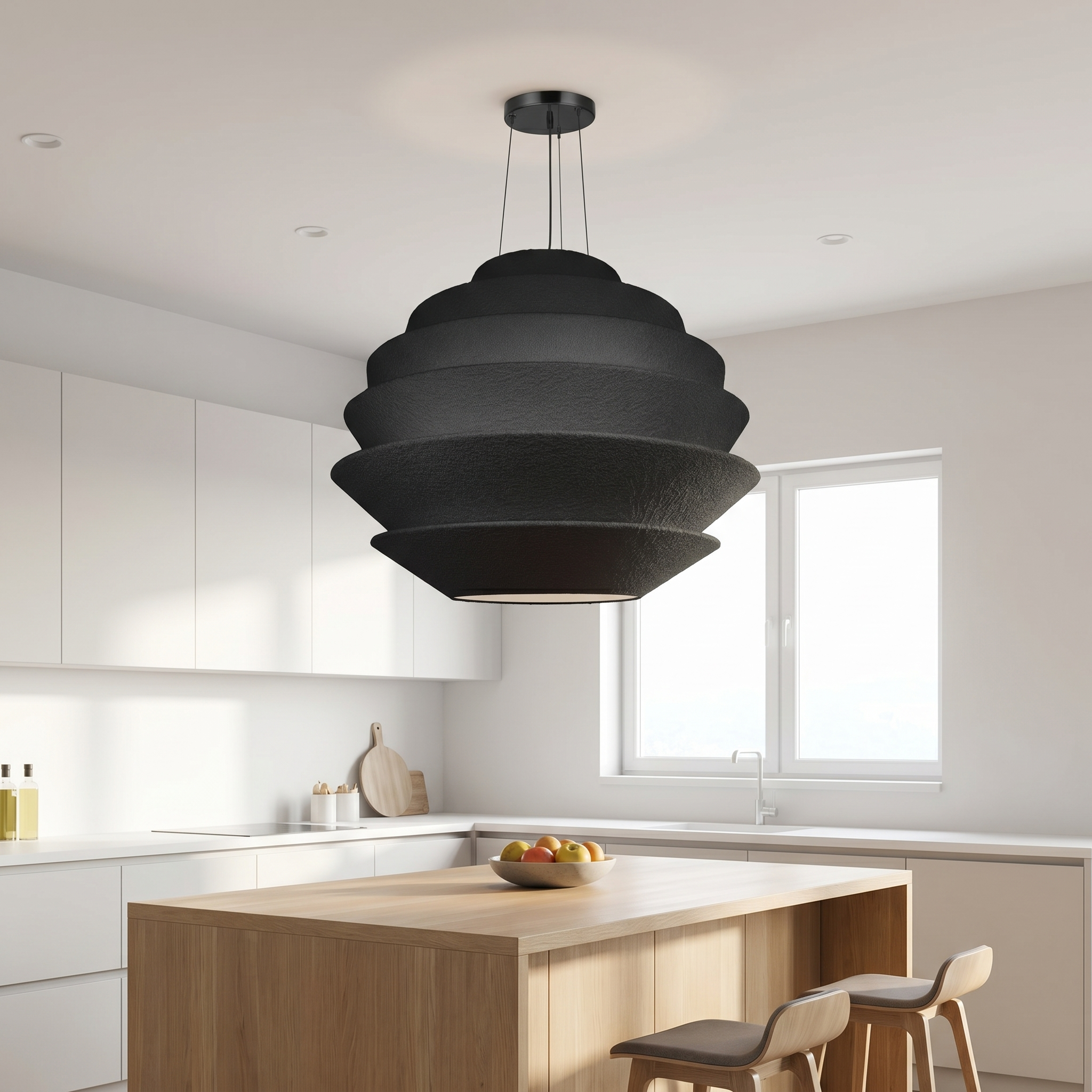 9LT Pendant, MB w/ BK Boucle Shades
