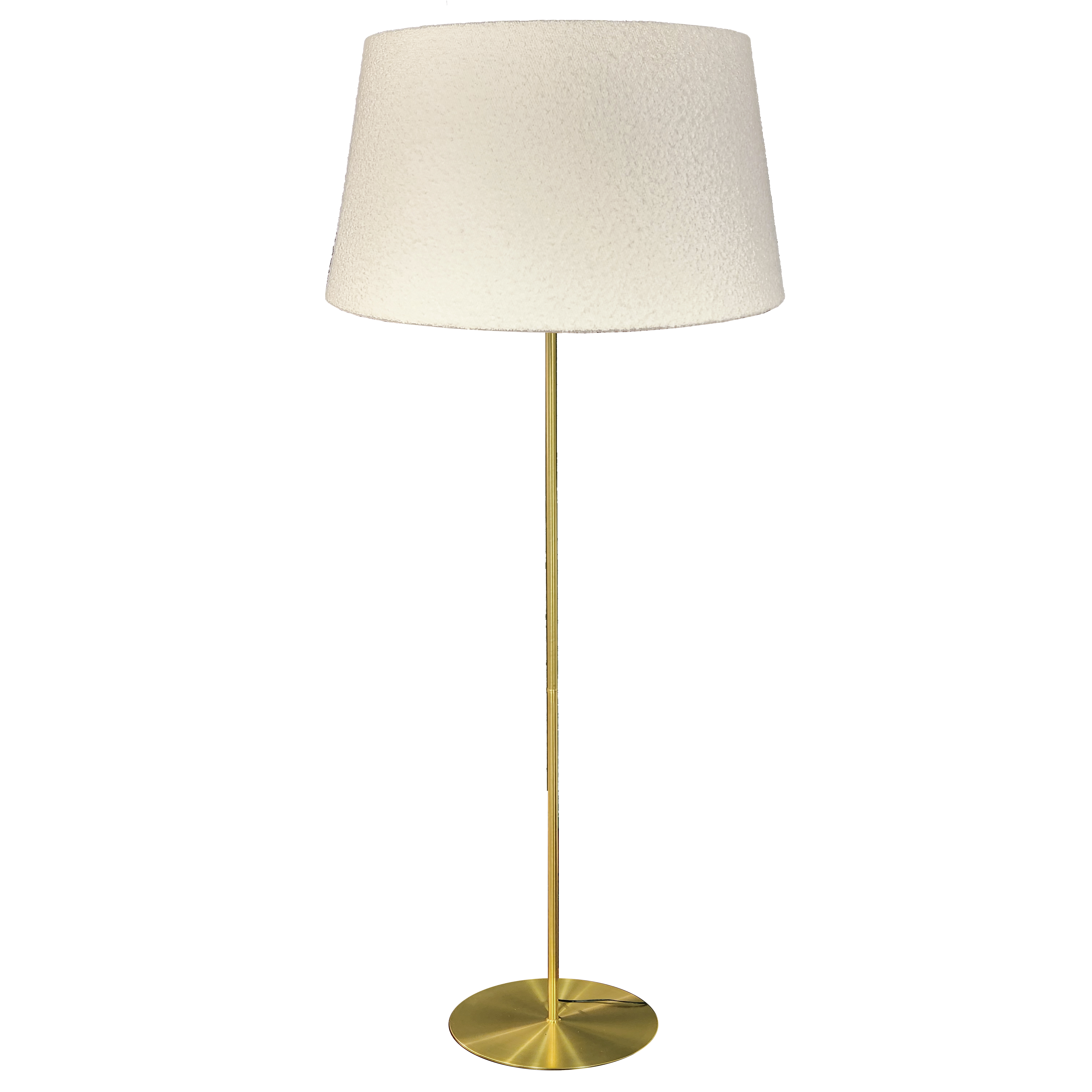 1LT Incandescent Floor Lamp, AGB w/WH Boucle Shade