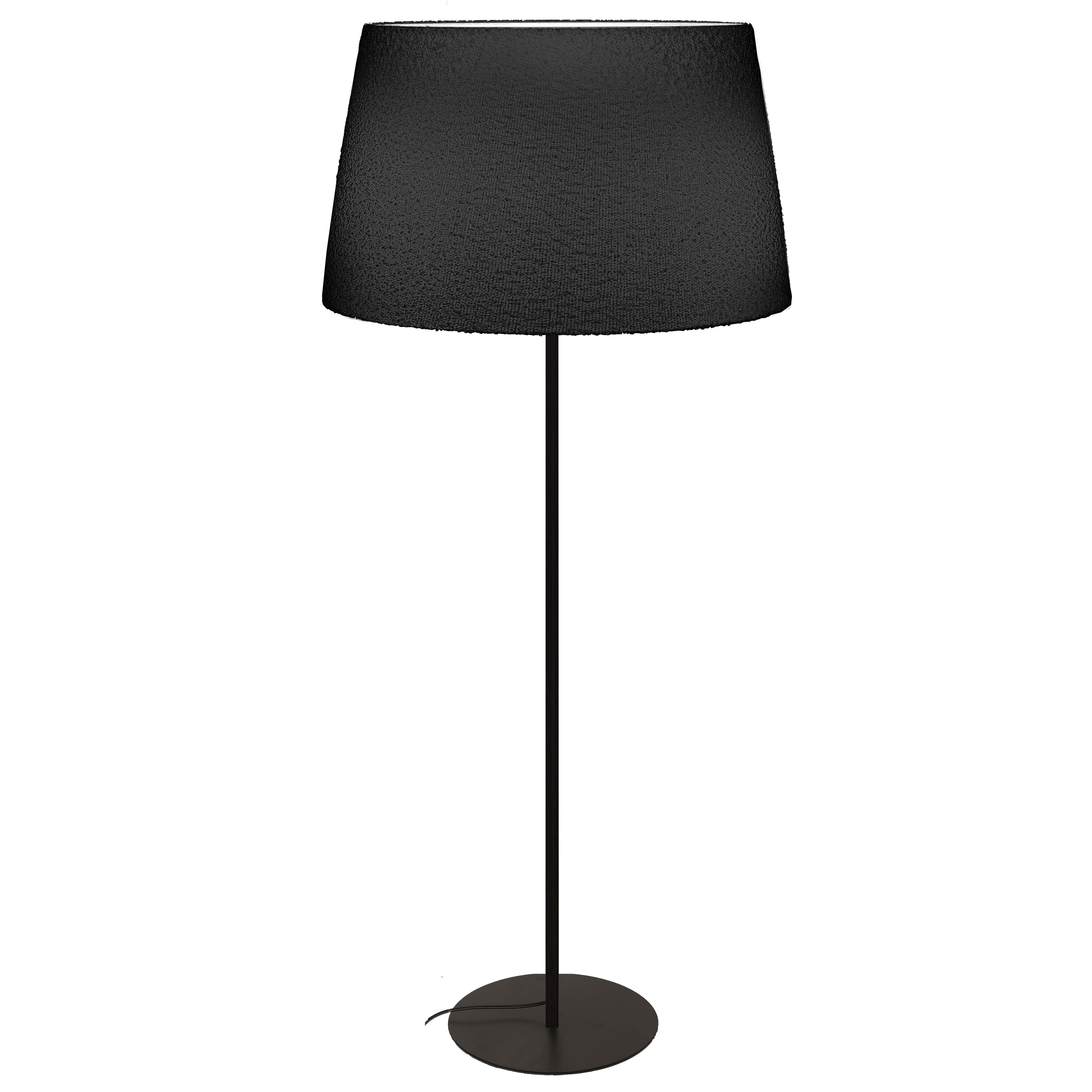 1LT Floor Lamp, MB w/BK Boucle Shade