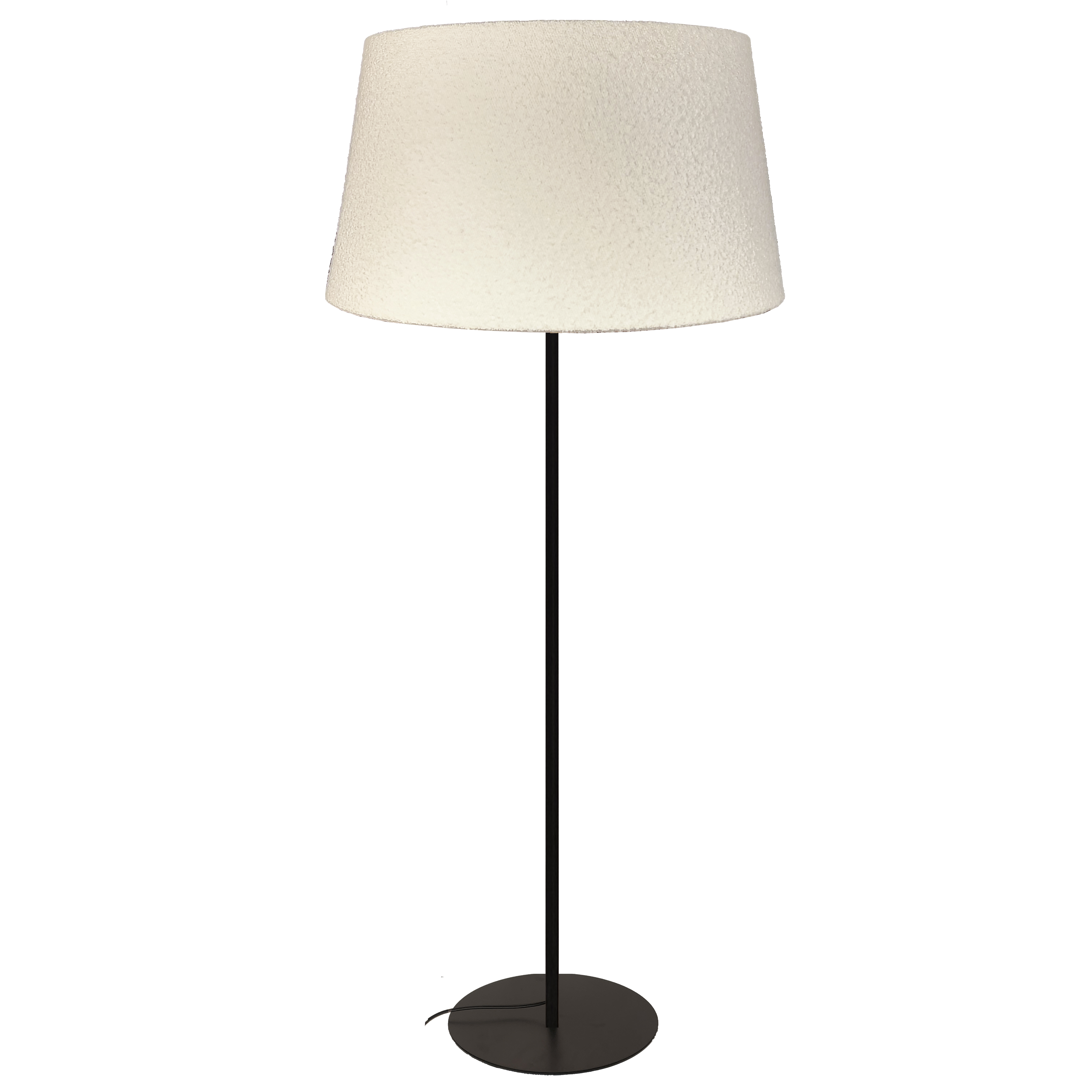 1LT Incandescent Floor Lamp, MB w/ WH Boucle Shade