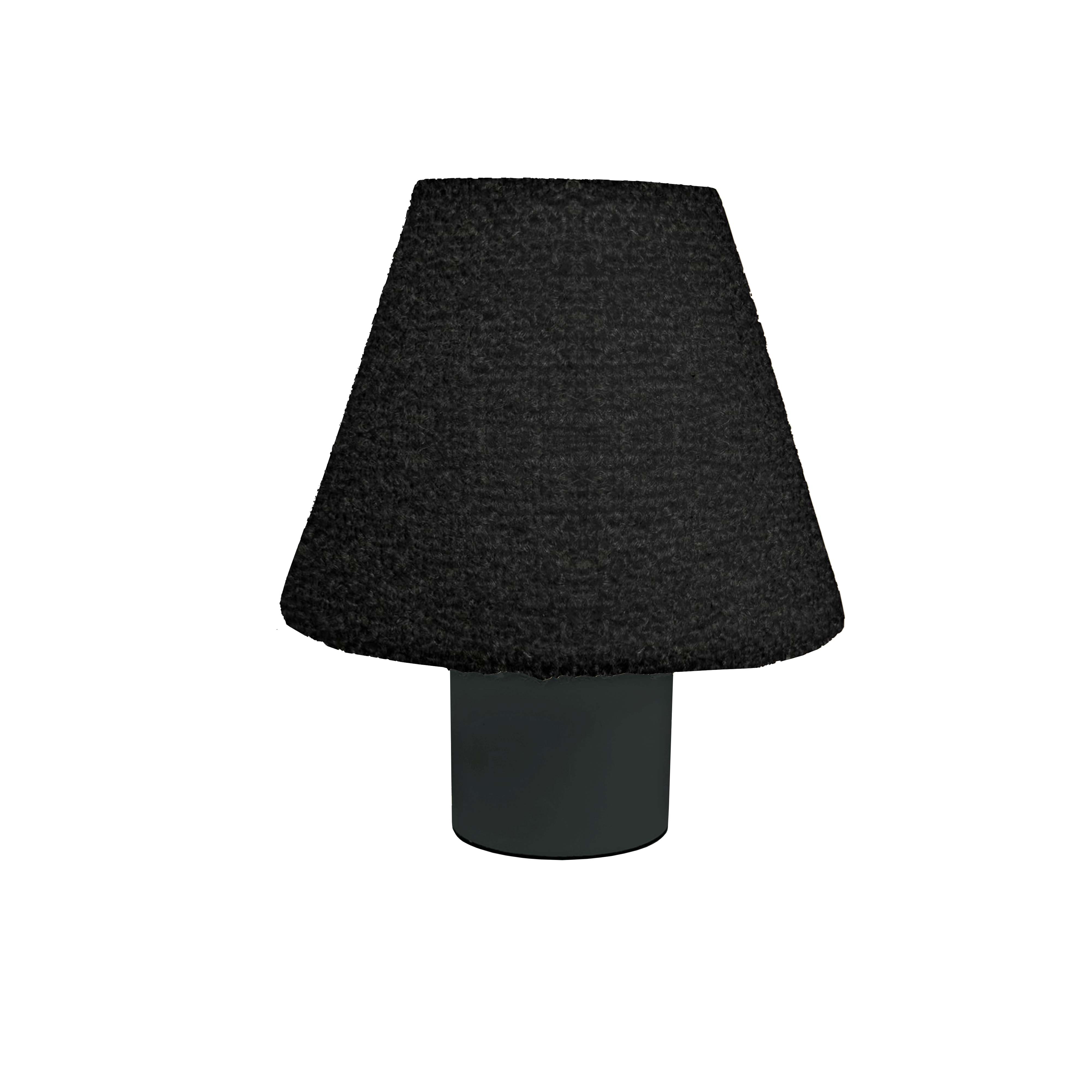 1LT Table Lamp, MB w/ BK Boucle Shade