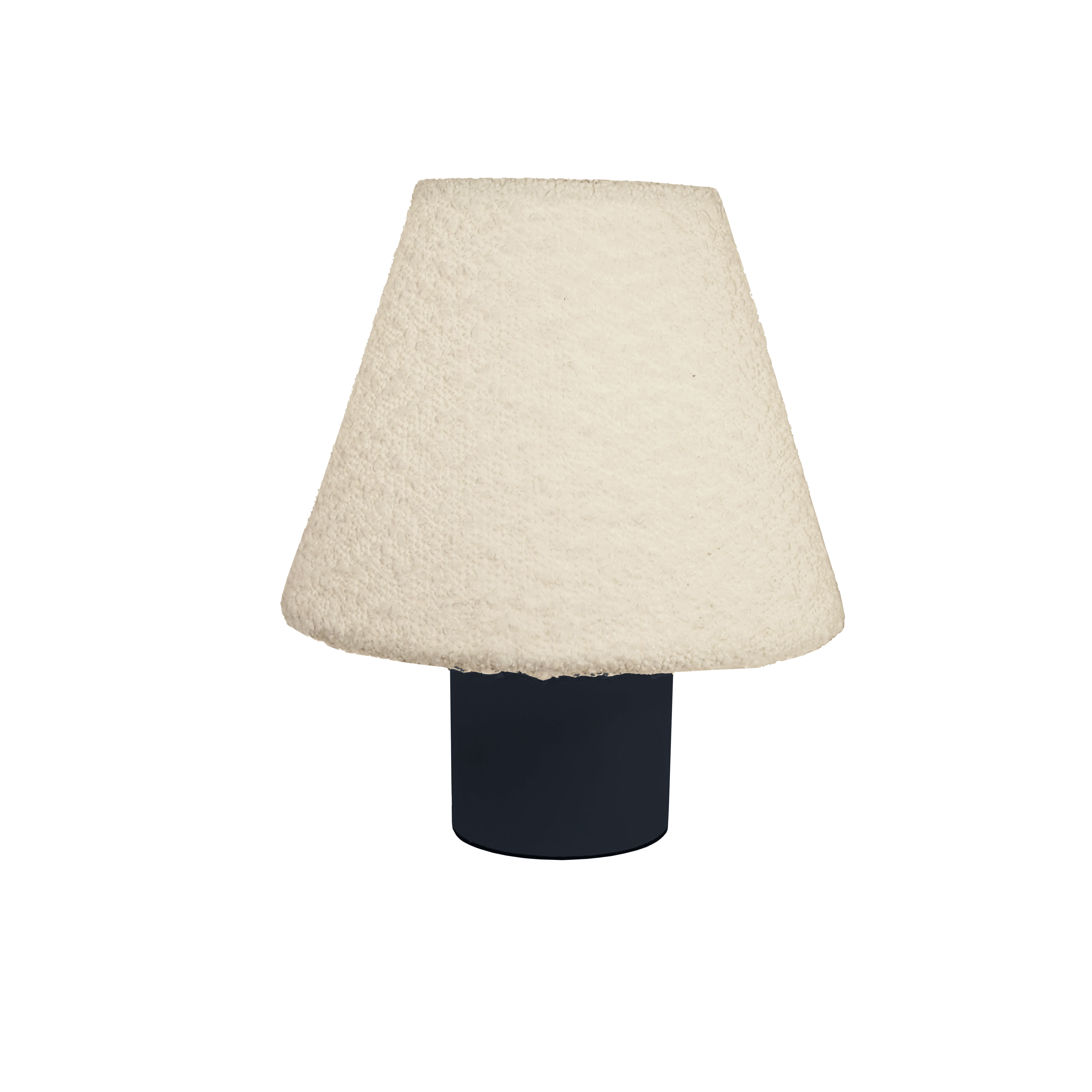 1LT Incandescent Table Lamp, MB w/ WH Boucle Shade