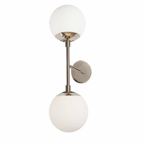2LT Wall Sconce,  PC w/ WH Opal Glass