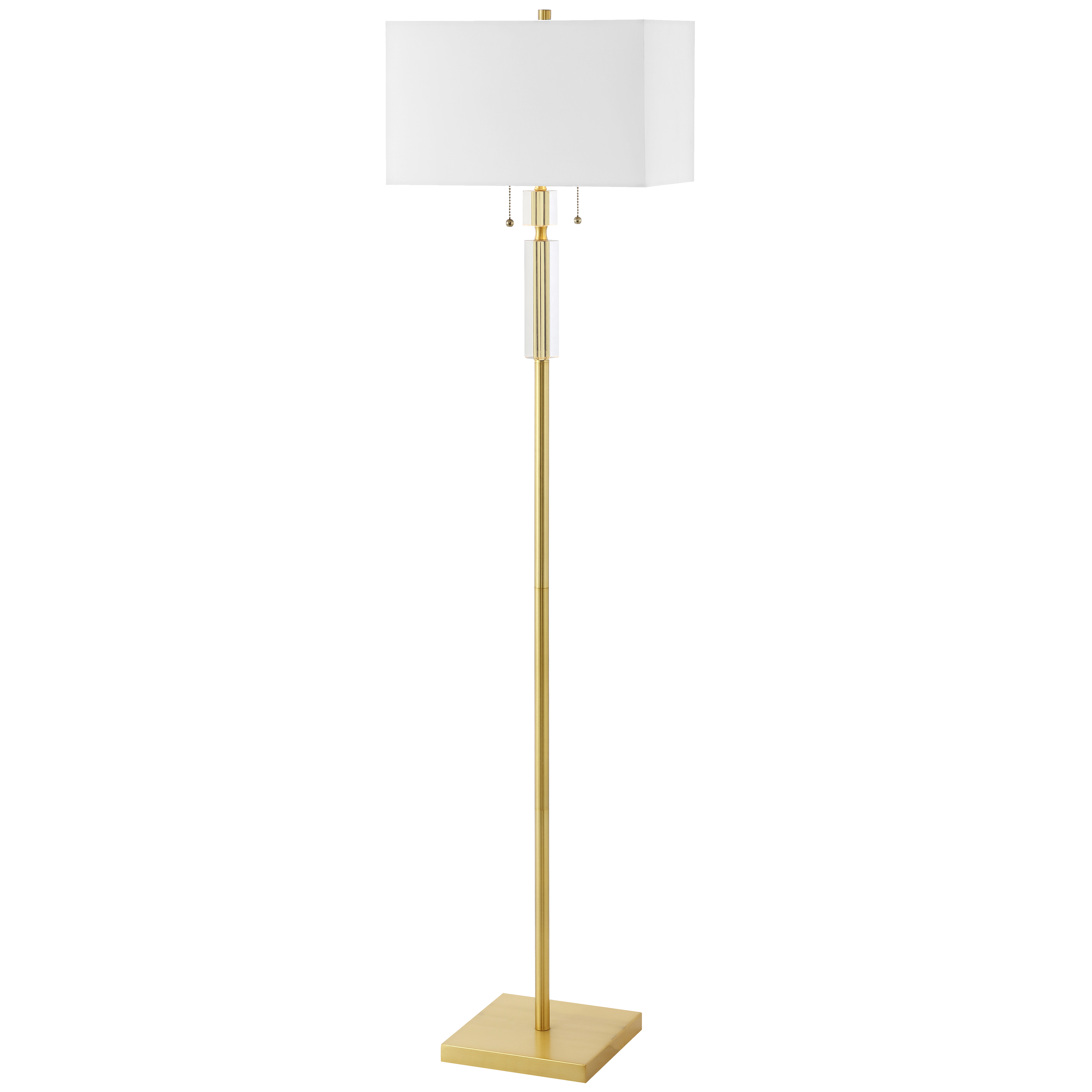 2LT Incandescent Floor Lamp, AGB w/ WH Shade