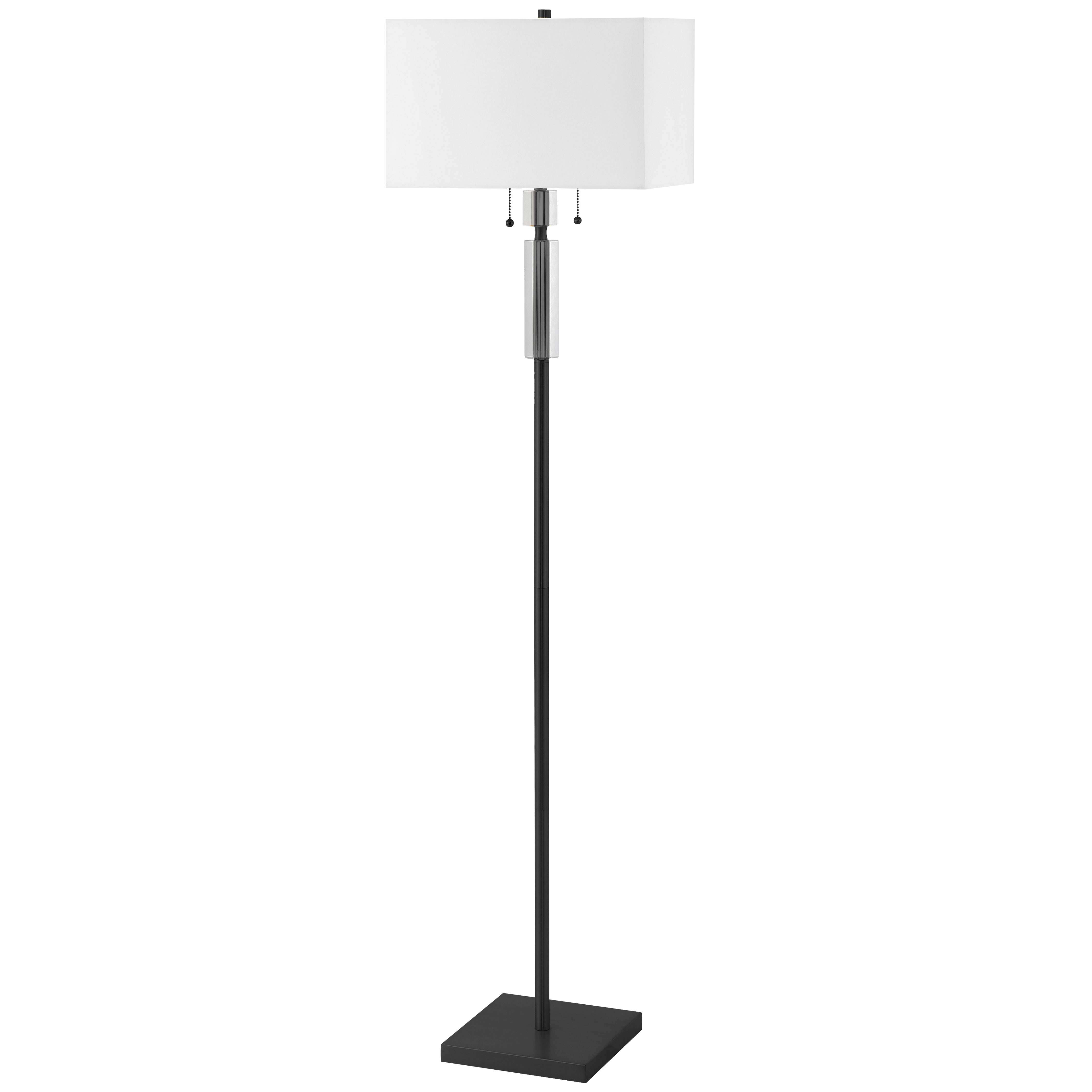 2LT Incandescent Floor Lamp, MB w/ WH Shade