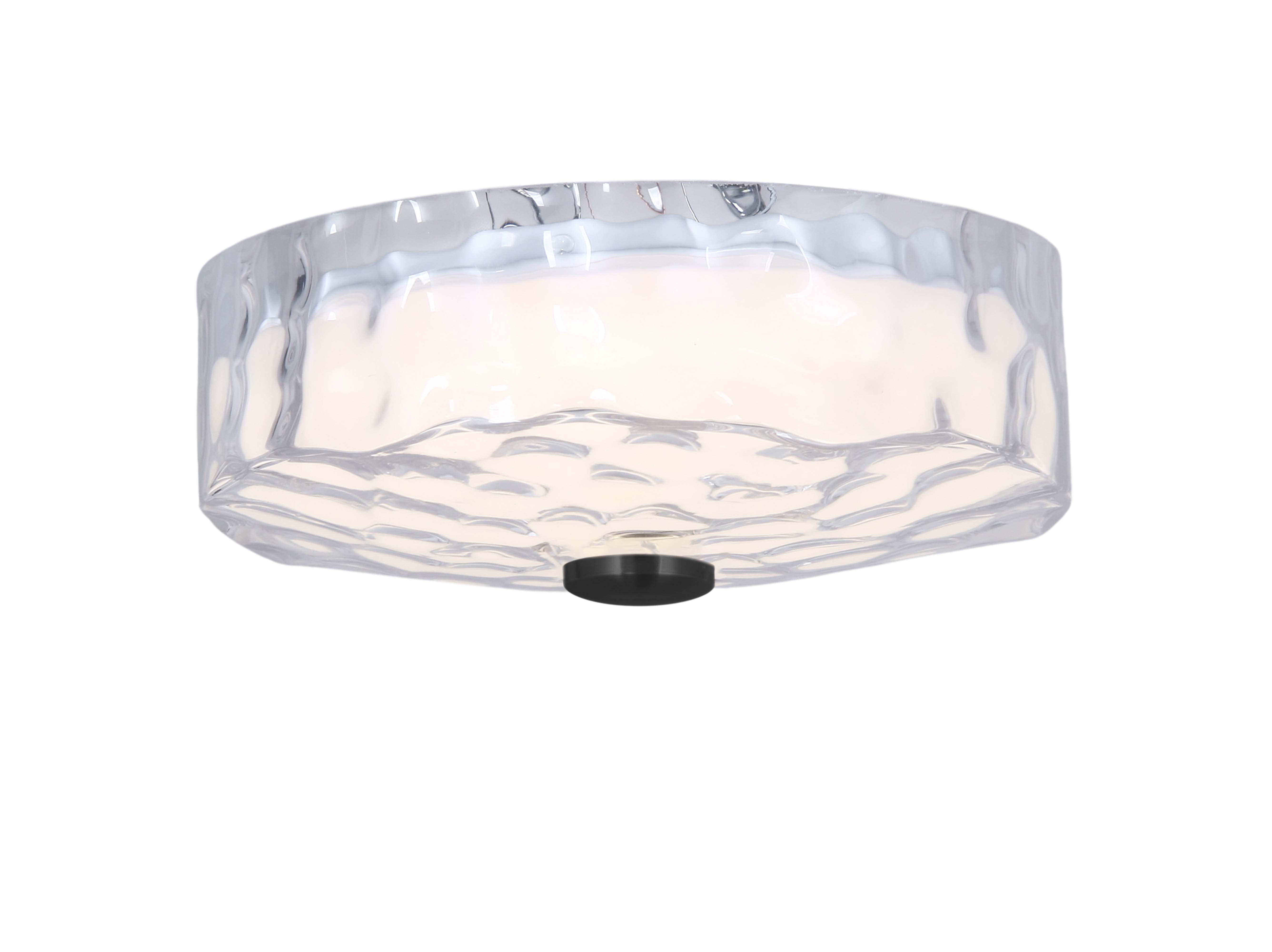 20W Flushmount, MB w/ CLR Rippled Glass