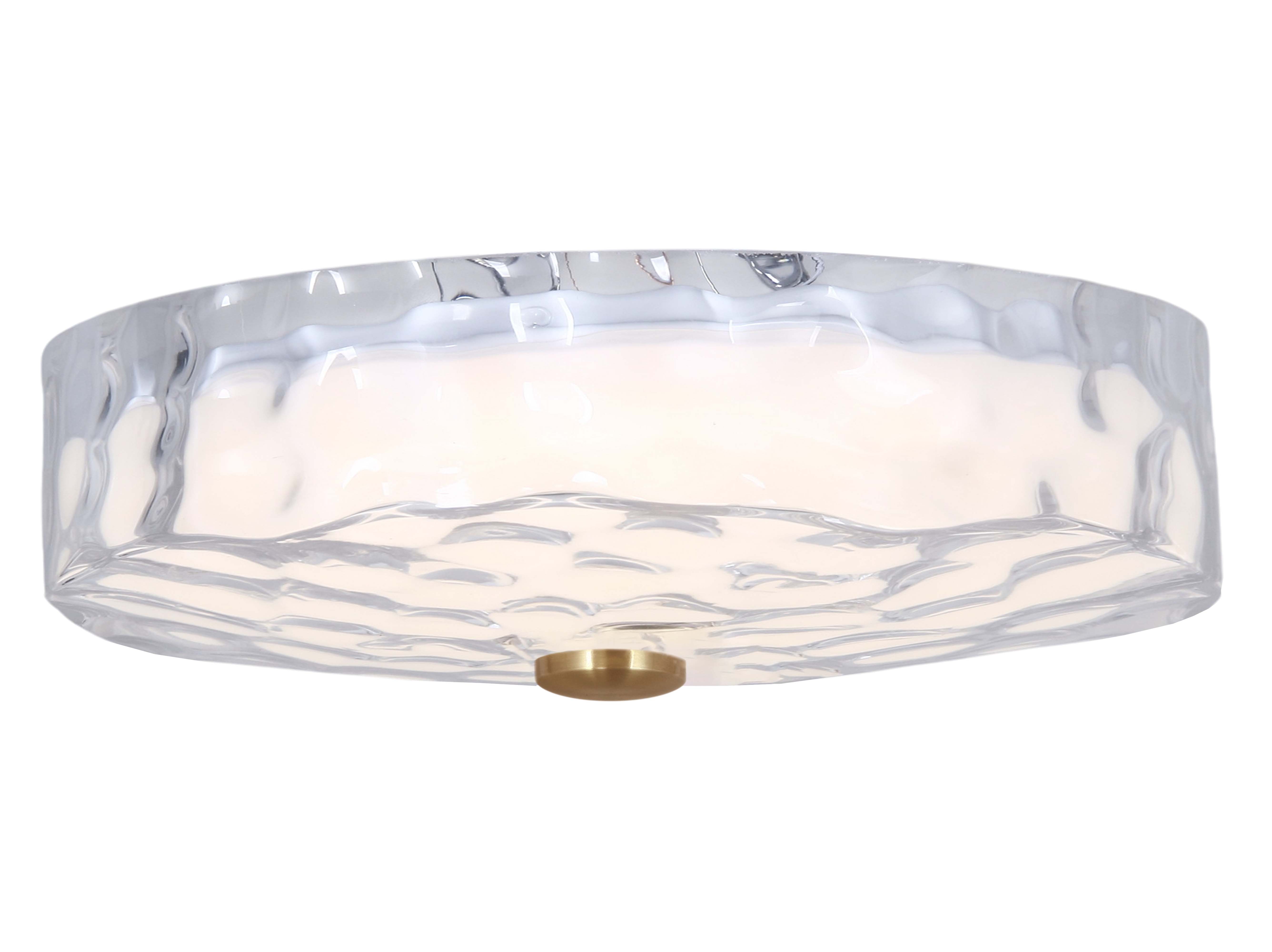 30W Flushmount, AGB w/ CLR Rippled Glass