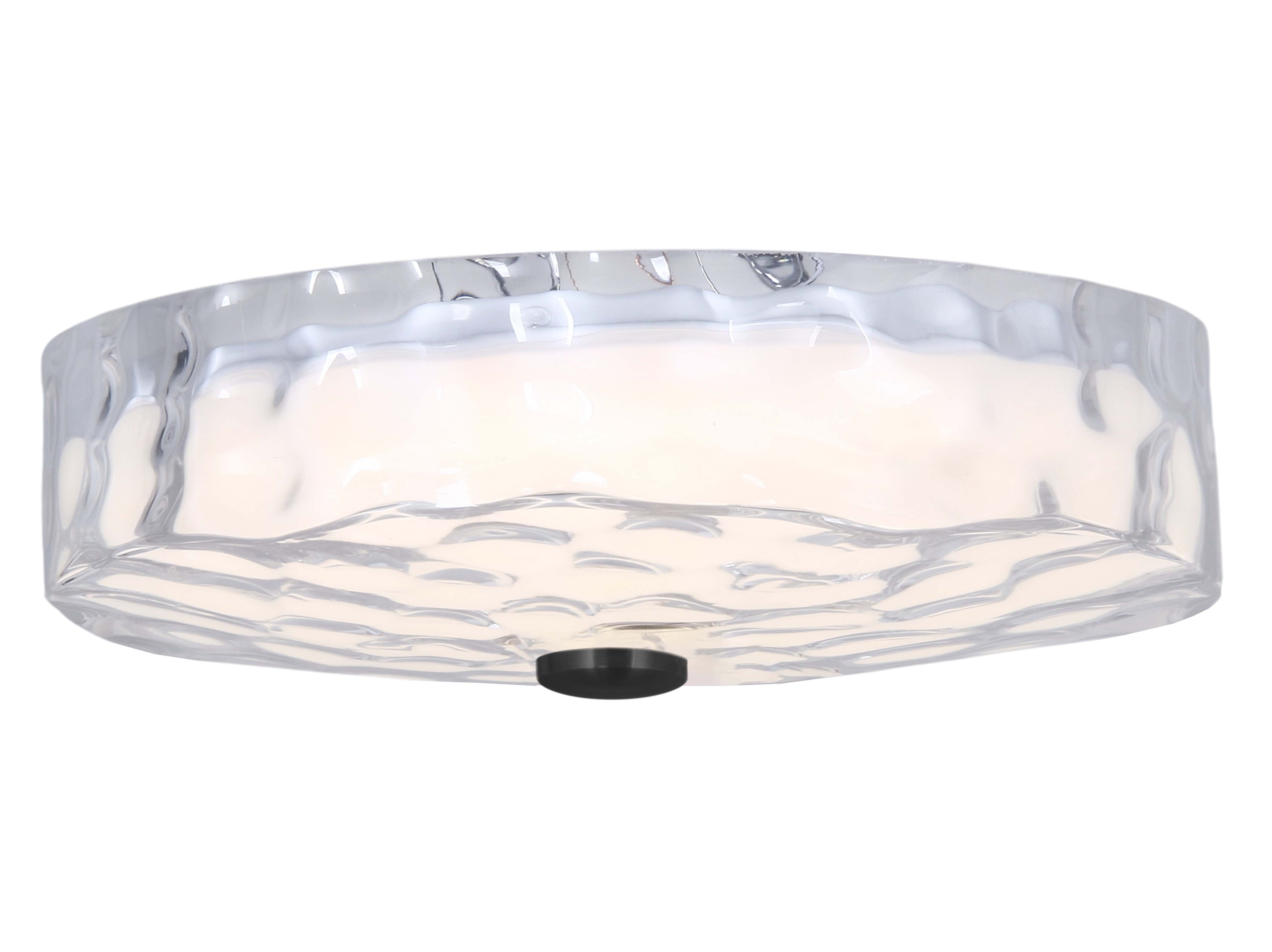 30W Flushmount, MB w/ CLR Rippled Glass
