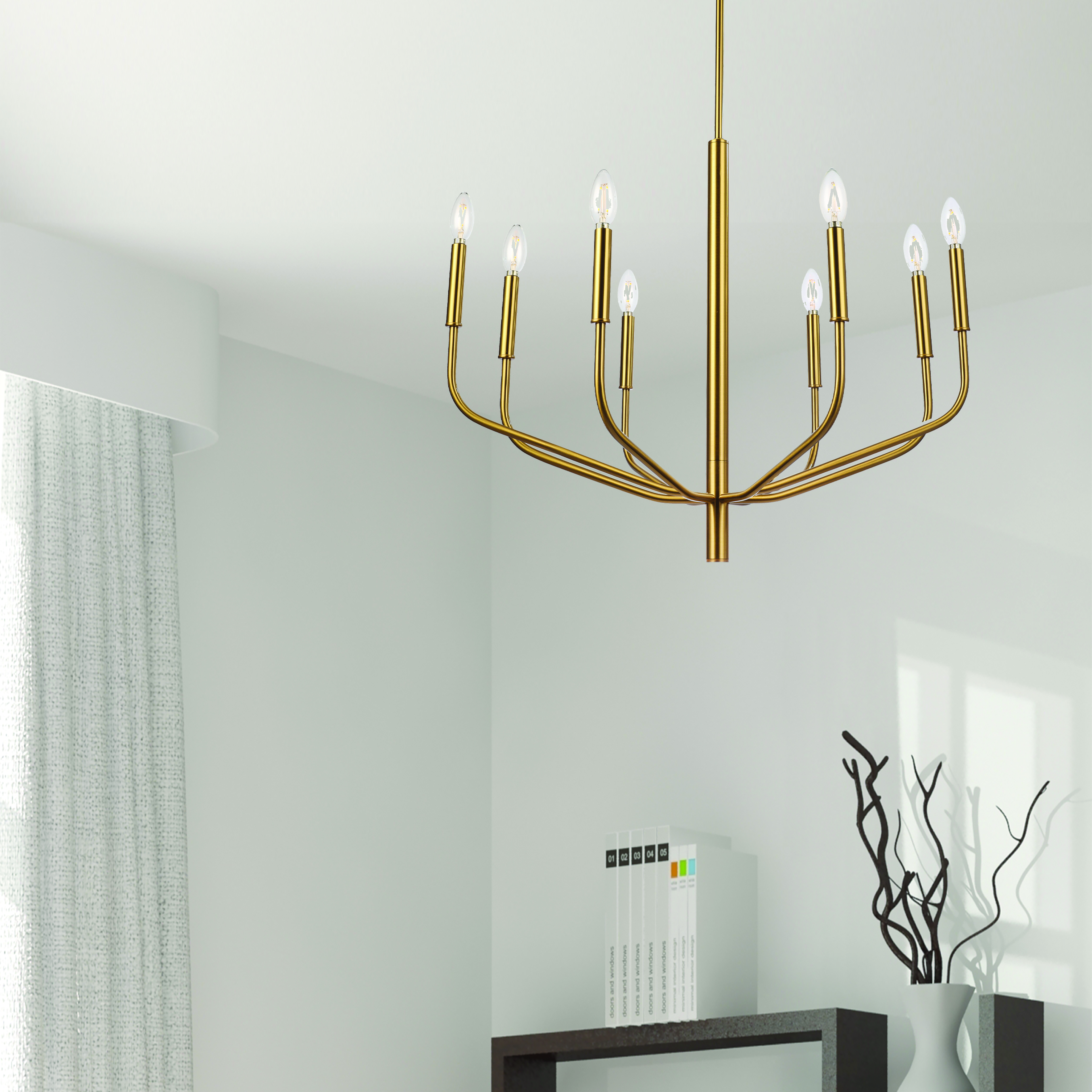 8LT Chandelier, AGB Finish