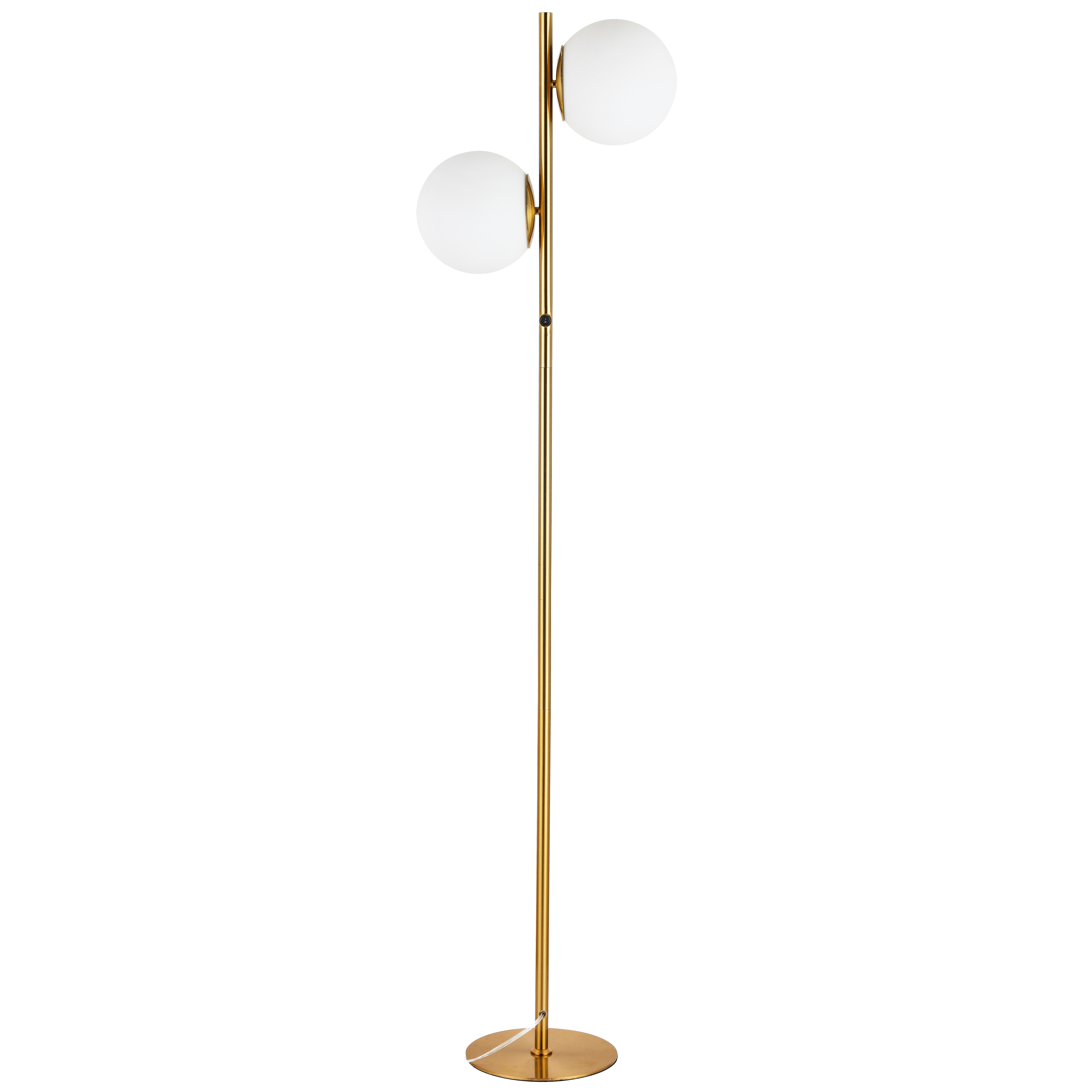 2LT Incandescent Floor Lamp, AGB w/WH Opal Glass