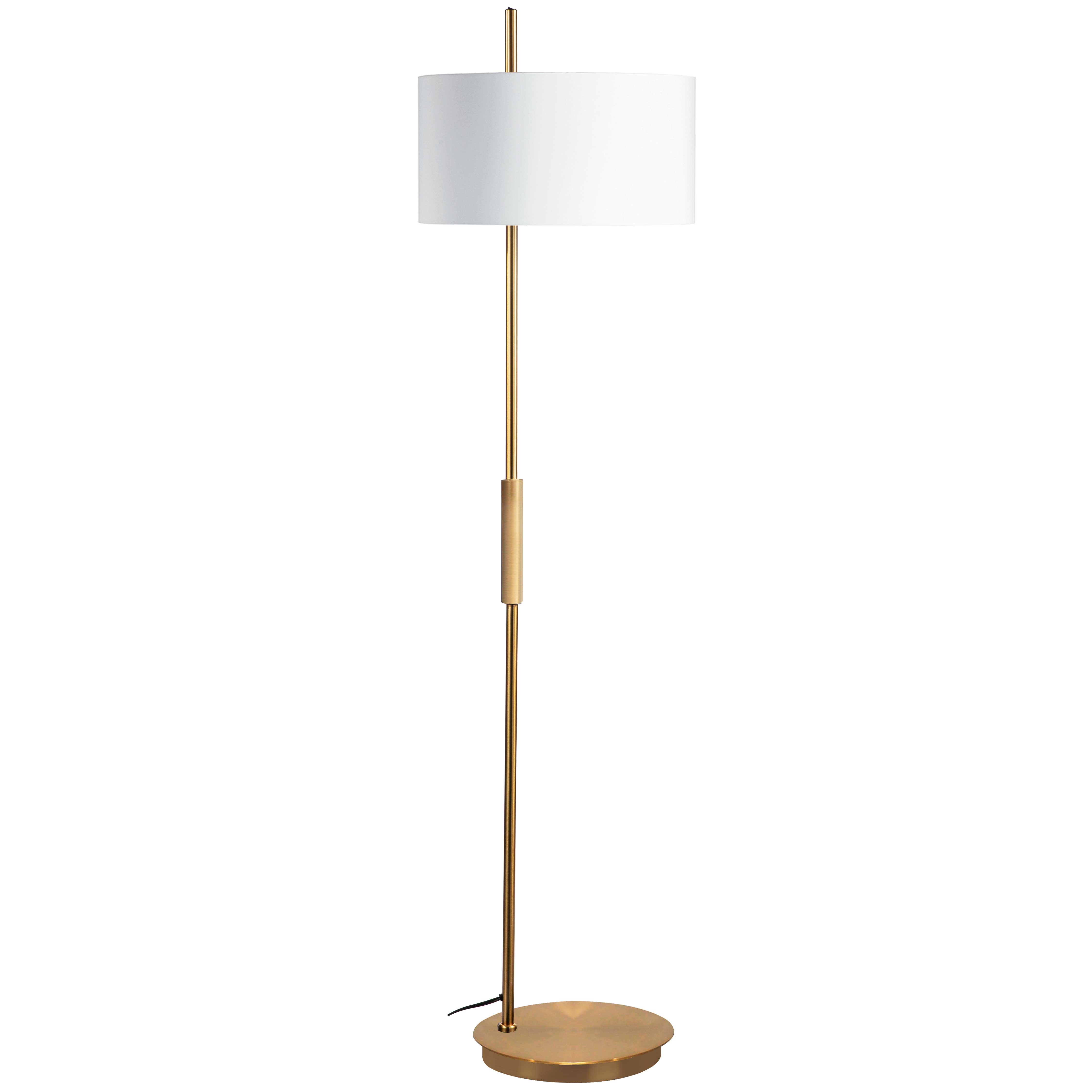 1LT Incandescent Floor Lamp, AGB w/ WH Shade