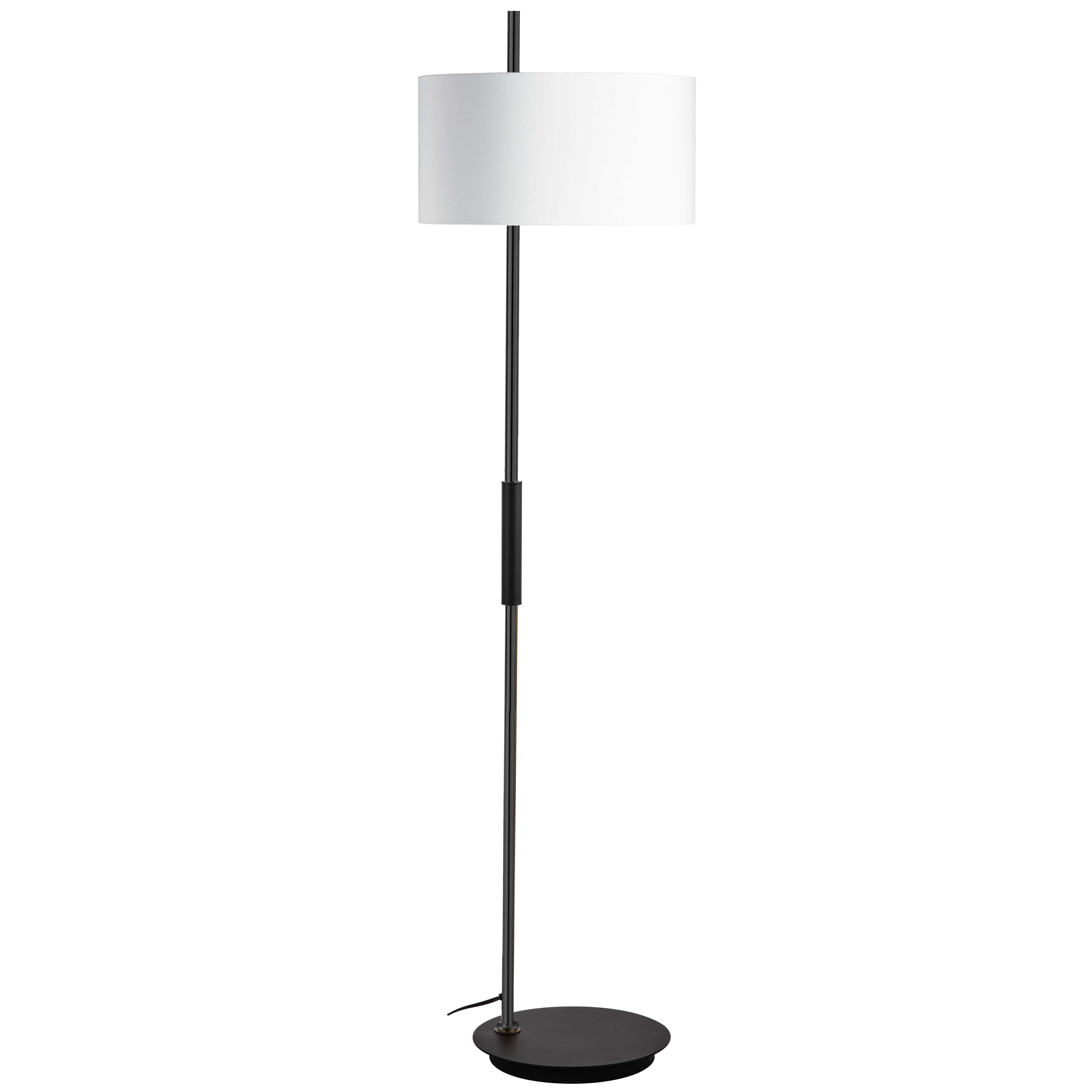 1LT Incandescent Floor Lamp, MB w/ WH Shade
